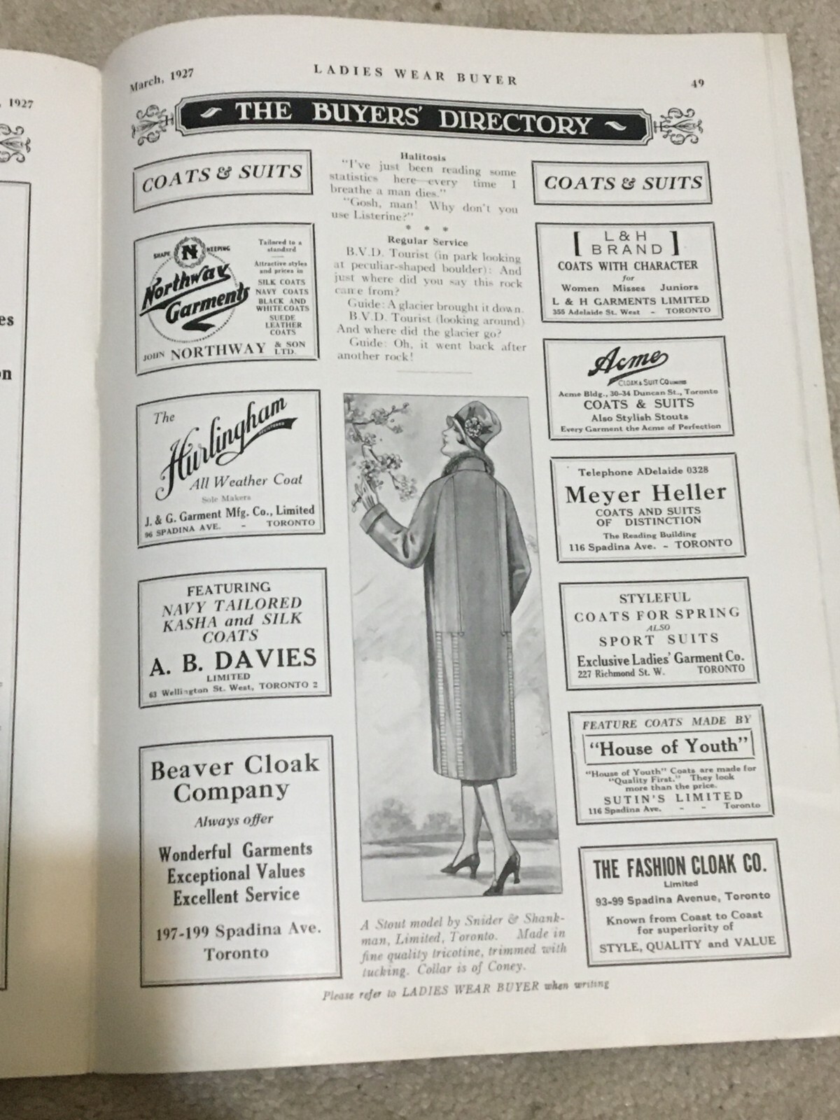 Vtg 1927 Ladies Wear Buyer Magazine for Woman, Dept & General Stores, Canada