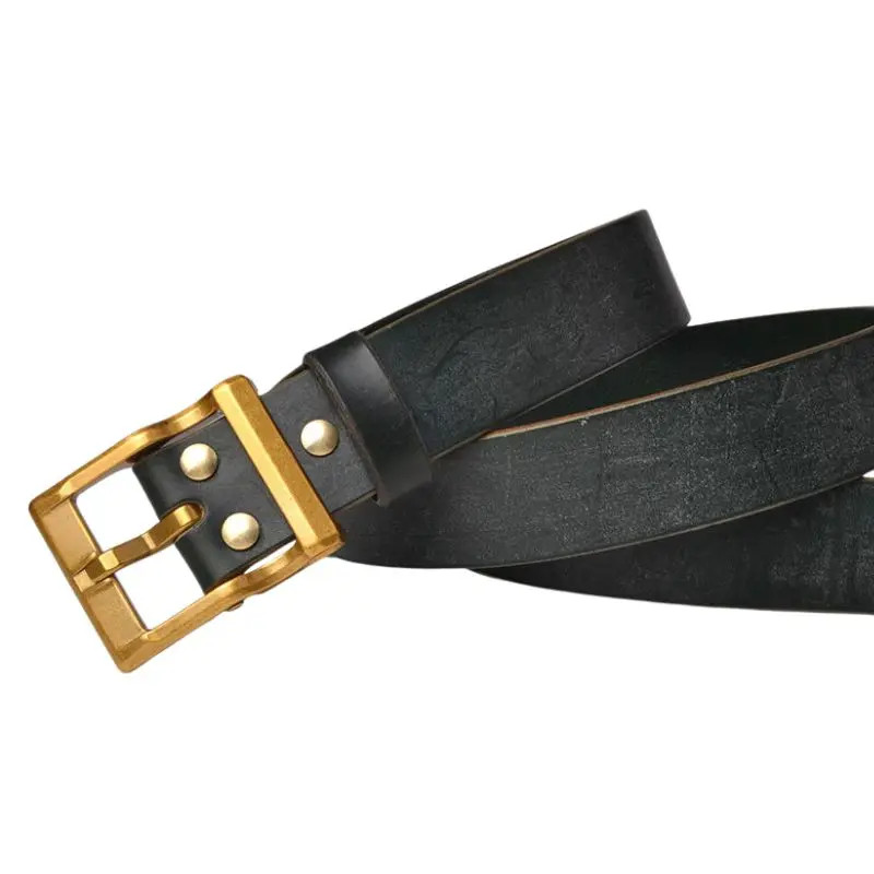 Horsehide Leather Belt 6th Gen Vegetable Tanned Brass Buckle Full Grain 3.8cm