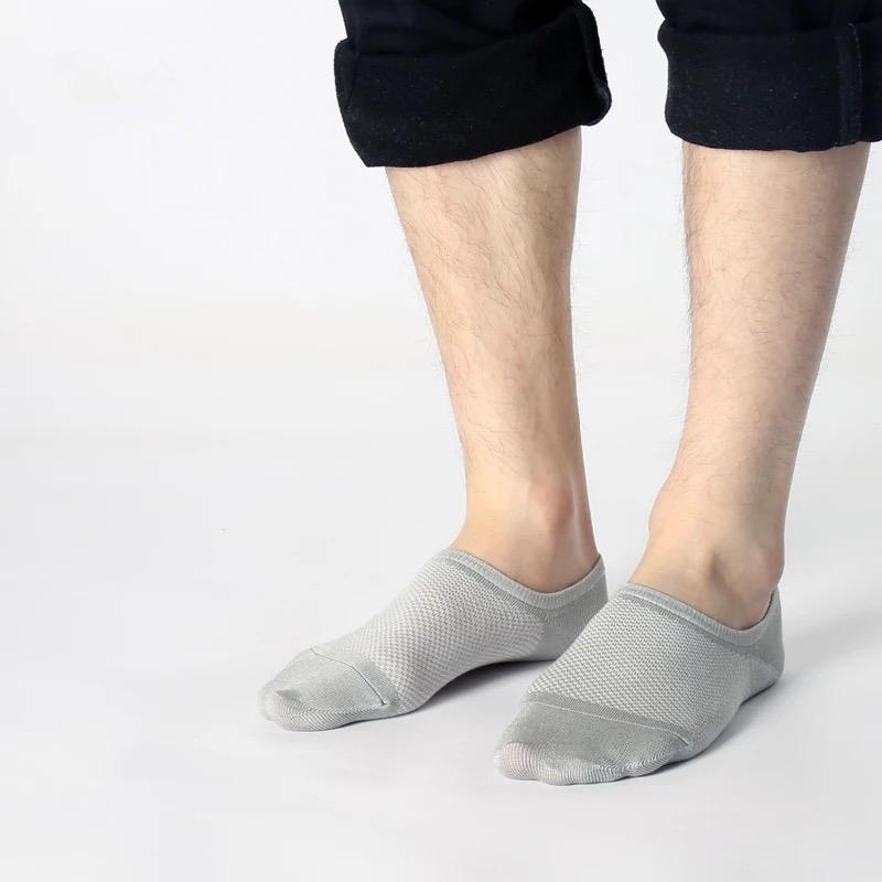 Men Bamboo No Show Dress Nonslip Ankle Sport Breathe Solid Casual Socks 5/10Pack