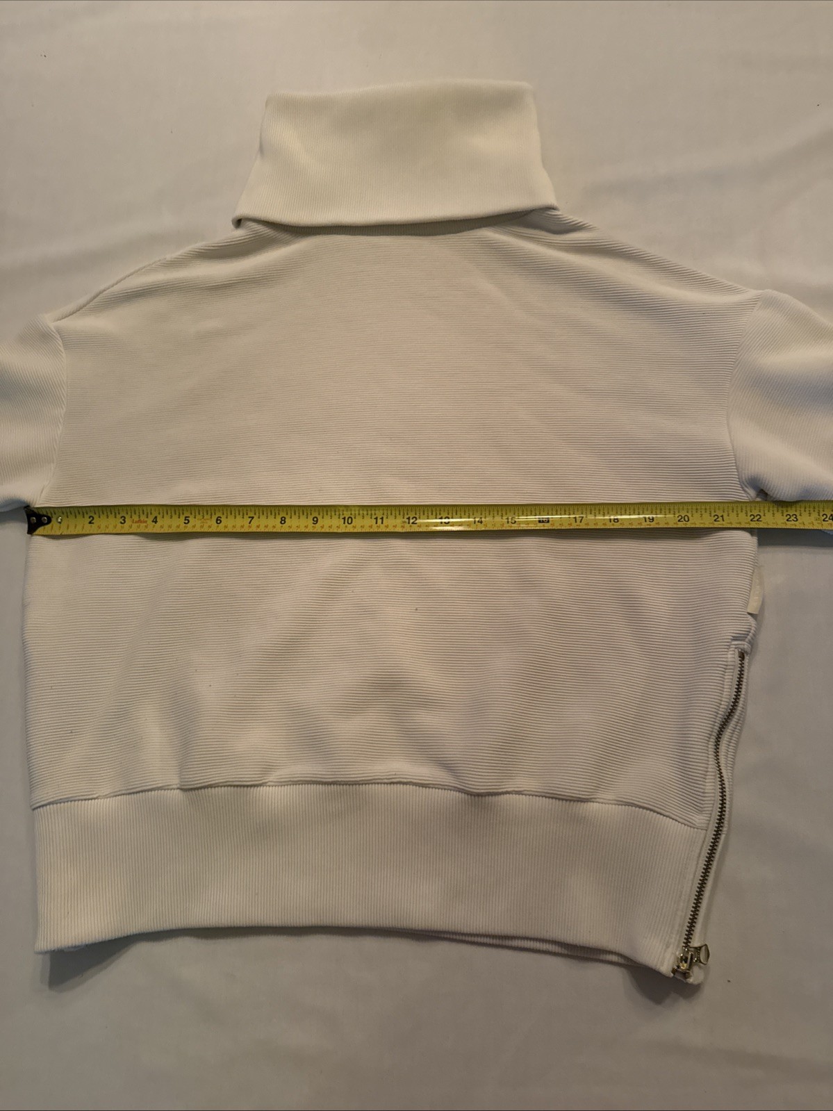 Varley Milton Sweat Pullover Sweater Ribbed White Cowl Neck Women’s XS