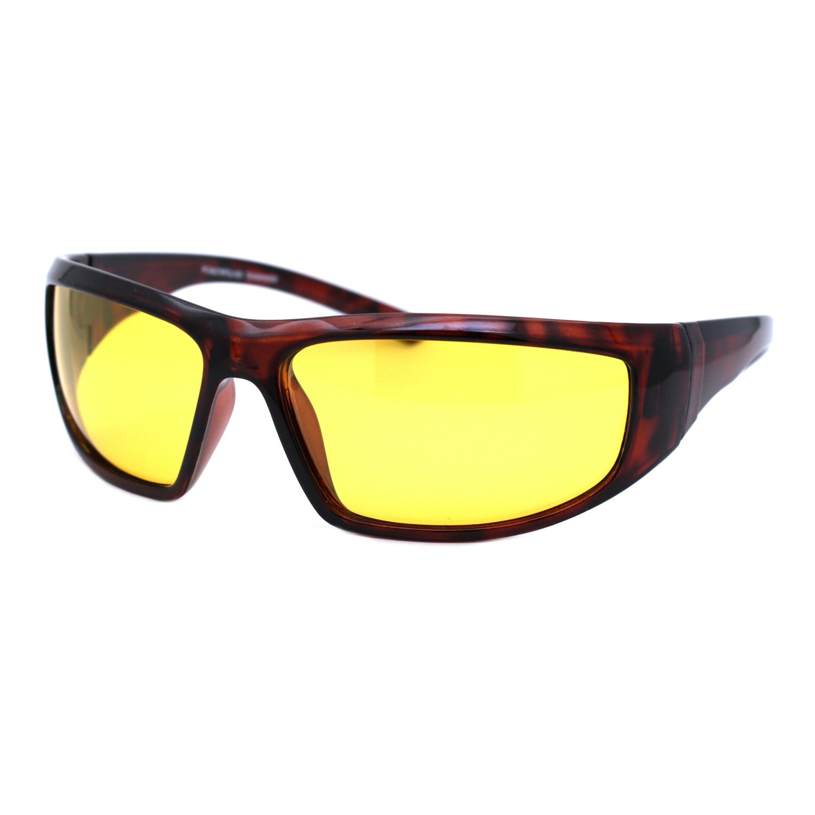TAC Polarized Yellow Lens Sunglasses Wrap Around Oval Rectangle Biker UV 400