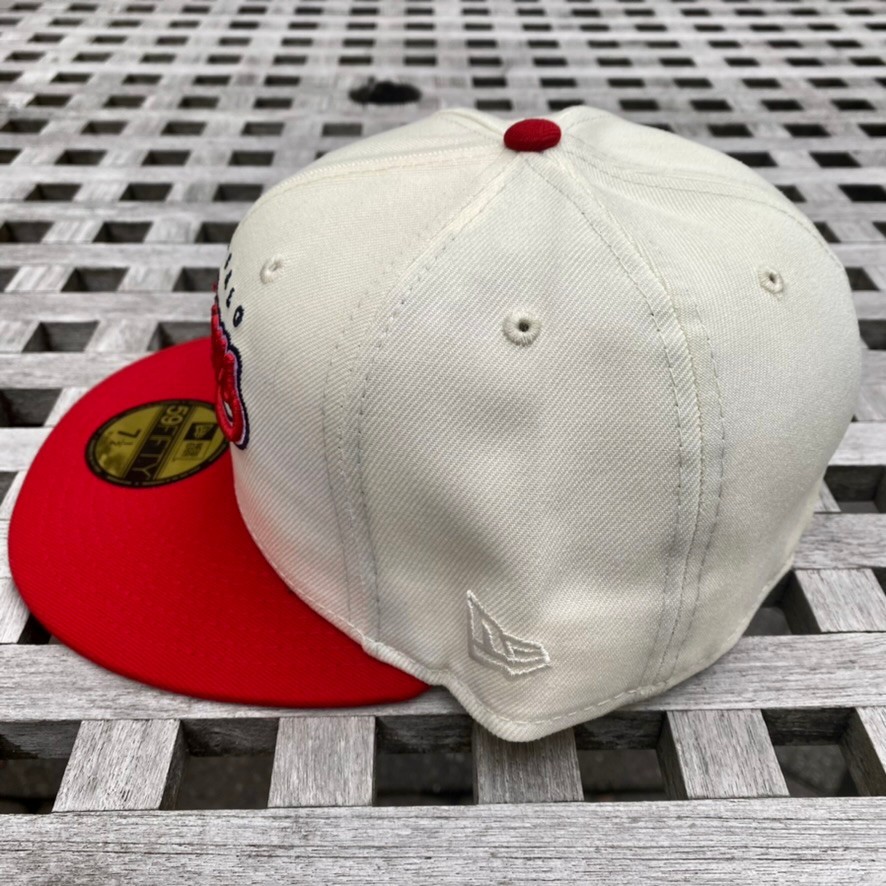 Buffalo Bisons Script VTG Alt Logo New Era 59FIFTY 2 Tone Topperz Hat 7 1/2
