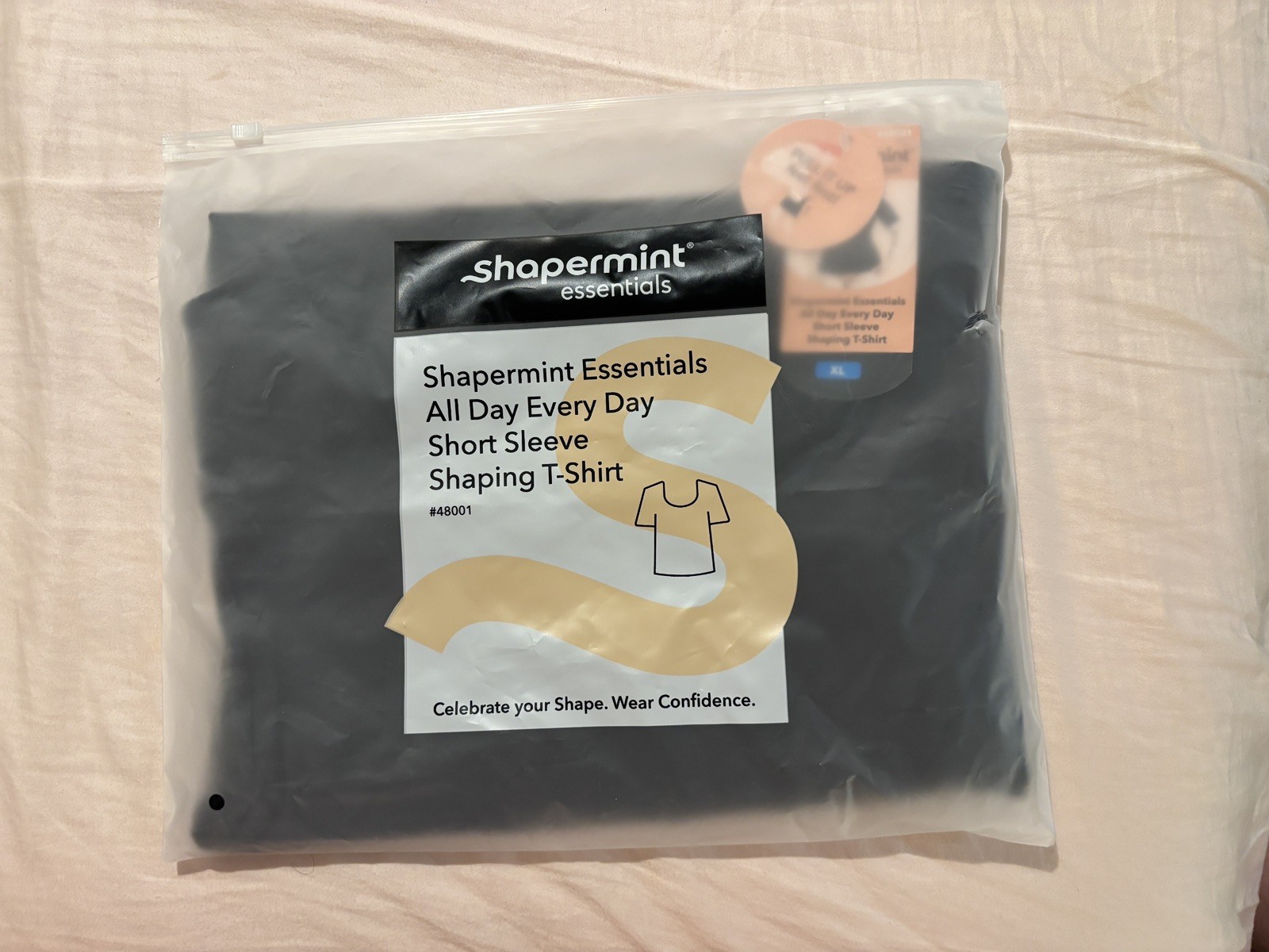 Shapermint NWT Black Essentials Short Sleeve Shaping T Shirt Size XL