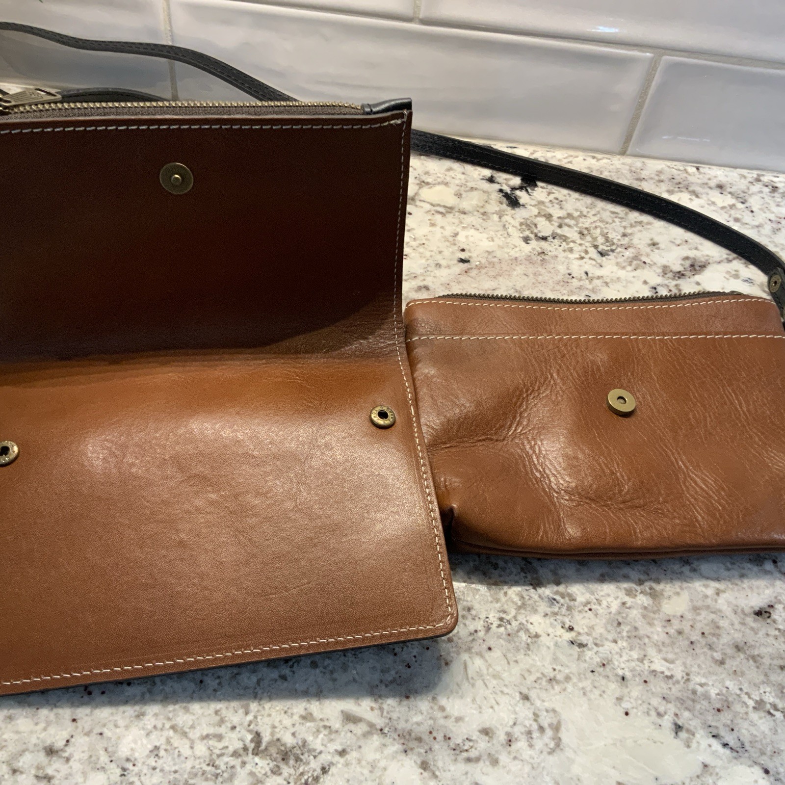 PATRICIA NASH 2 Tone Double Small Cross-Body Bag Clutch