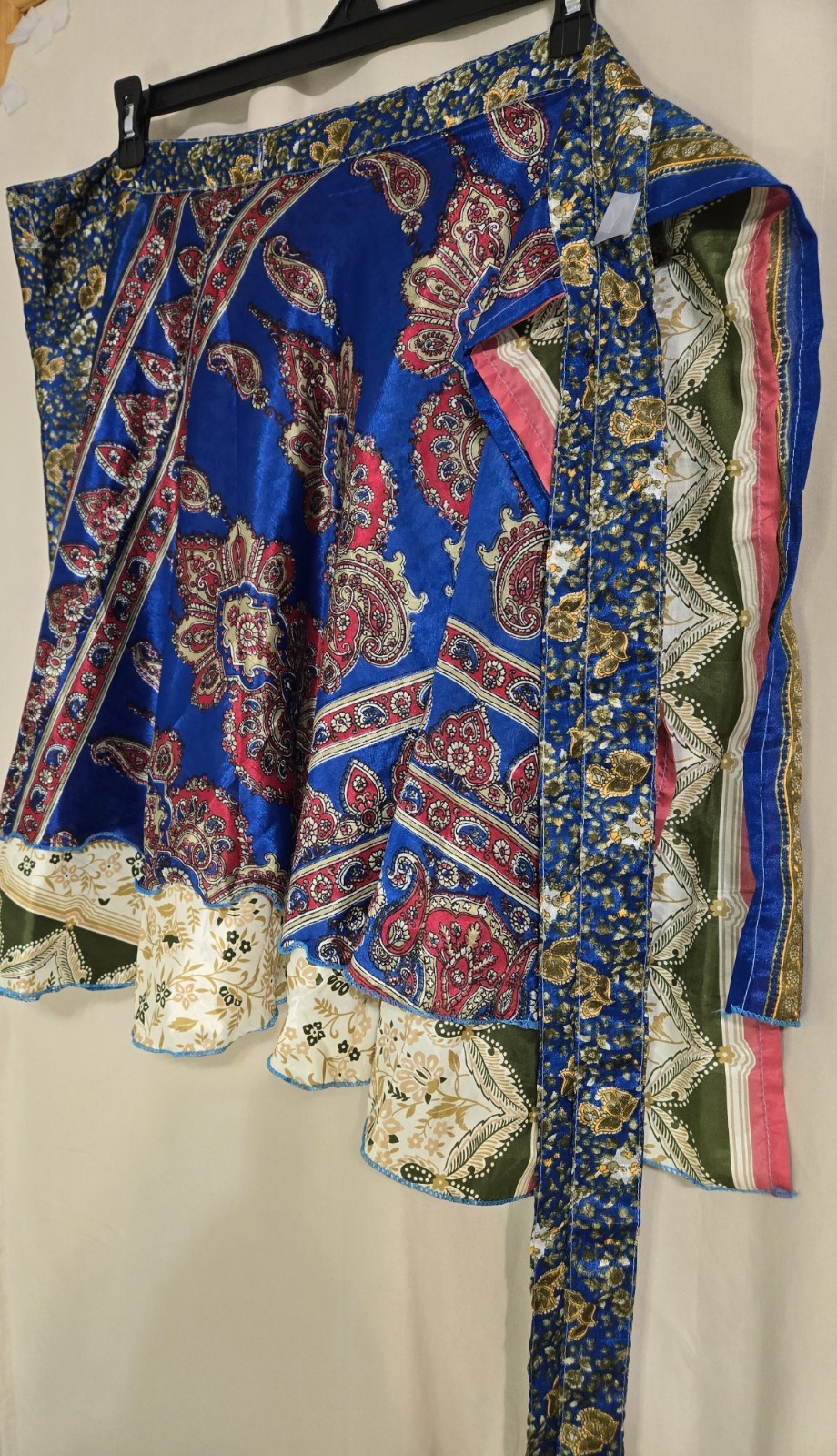 Silk Wrap Around Tie Skirt Reversible One Size Fits Many