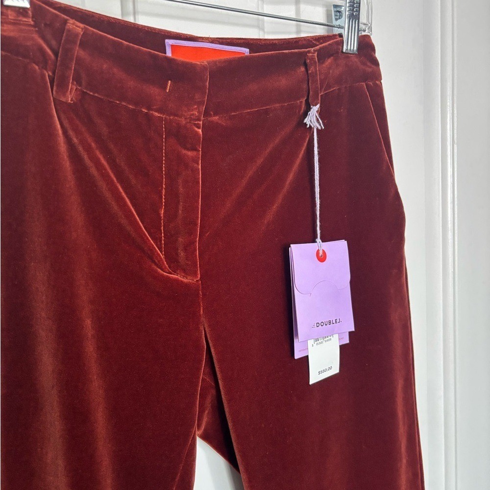 NWT LA DoubleJ Rich Coat 24-7 Velvet Solid Pants in Terracotta size S