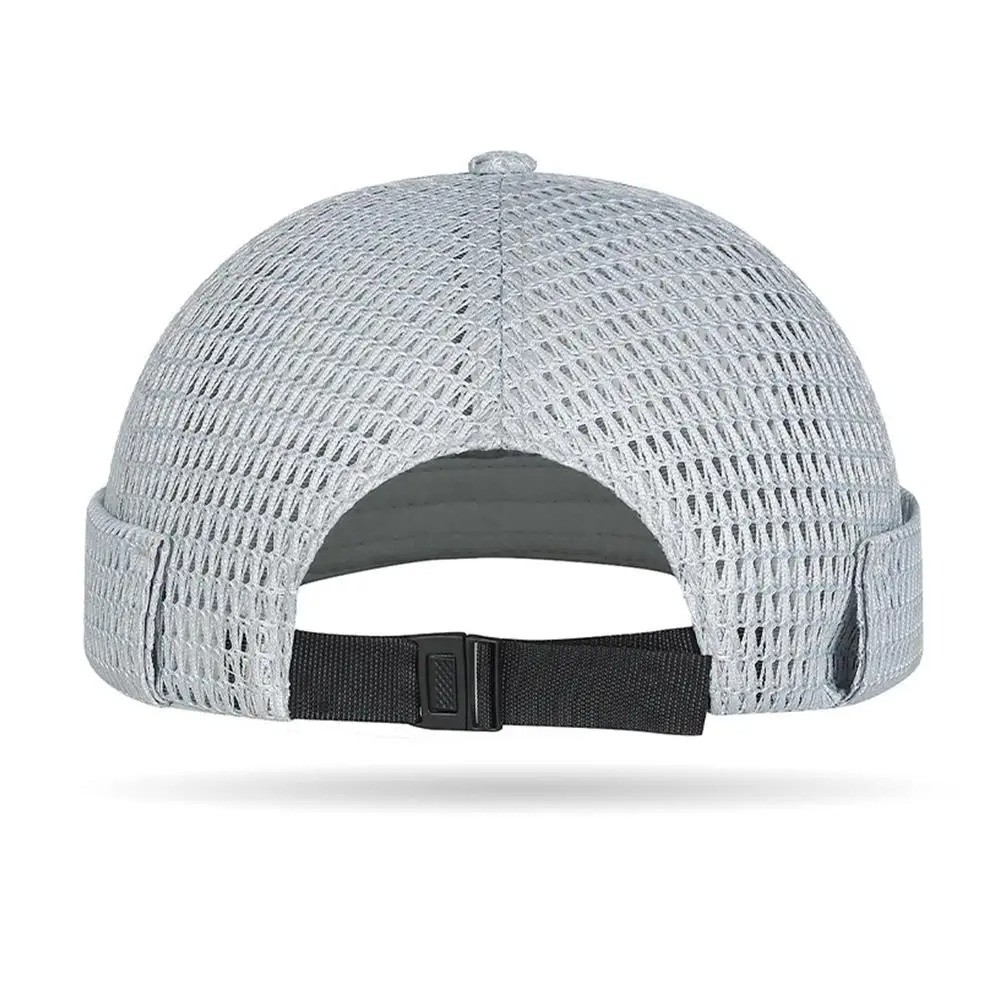 Men Breathable Quick Dry Mesh Skullcap Hat Summer Brimless Adjustable Sun Cap