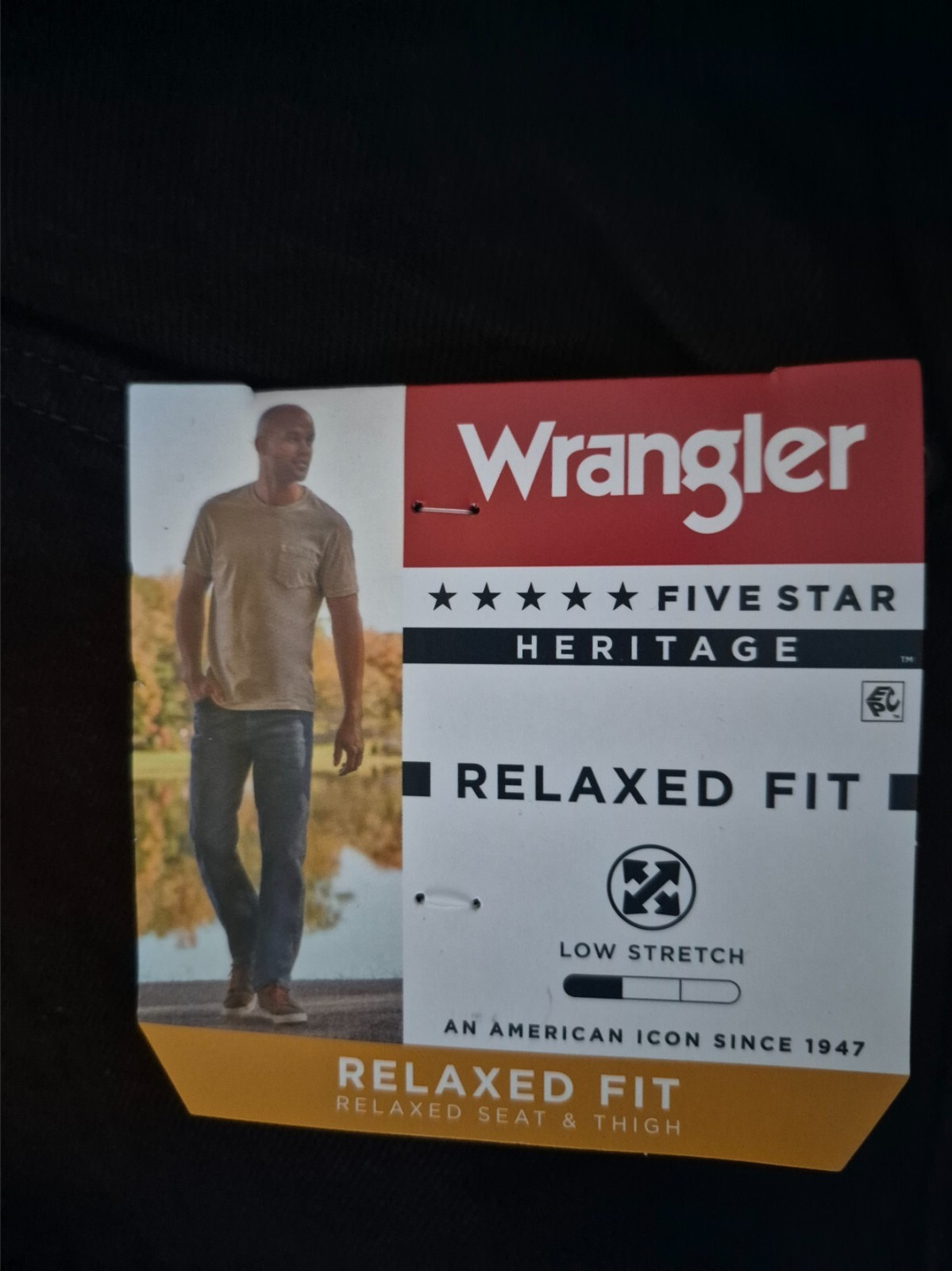 Mens Wrangler Five Star Relaxed Fit Jean with Flex – Size Regular & Big