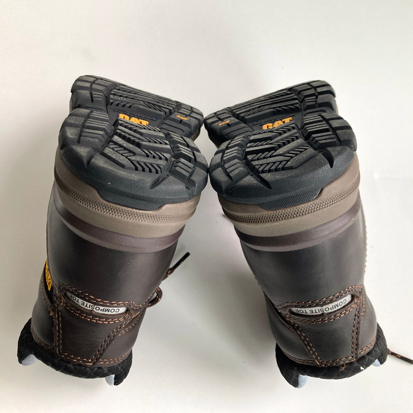 Caterpillar Excavator Boots sz 9 WIDE Dk Brown P91340 Slip Resistant *NWOB*