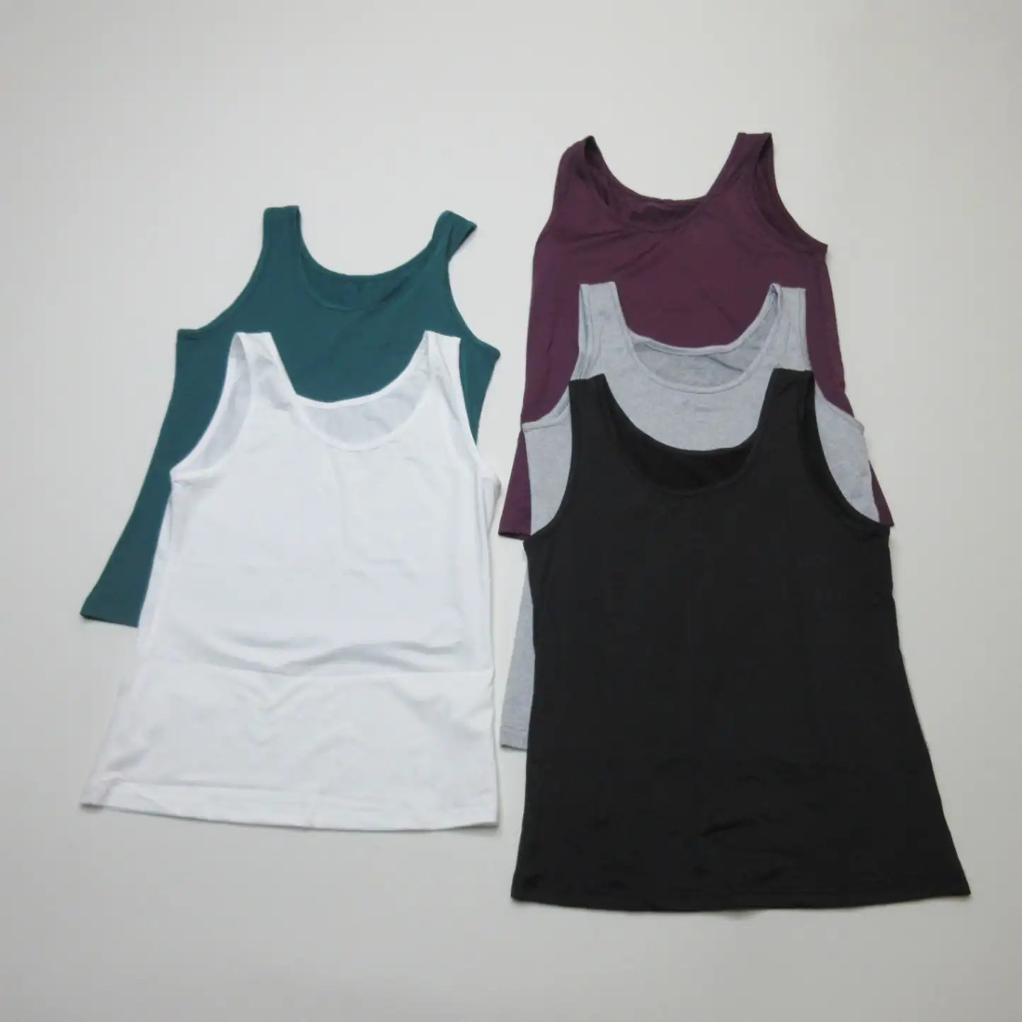 BQTQ Womens Tank Tops M Set 5 Multicolor Vest Top Polyester Spandex Stretch