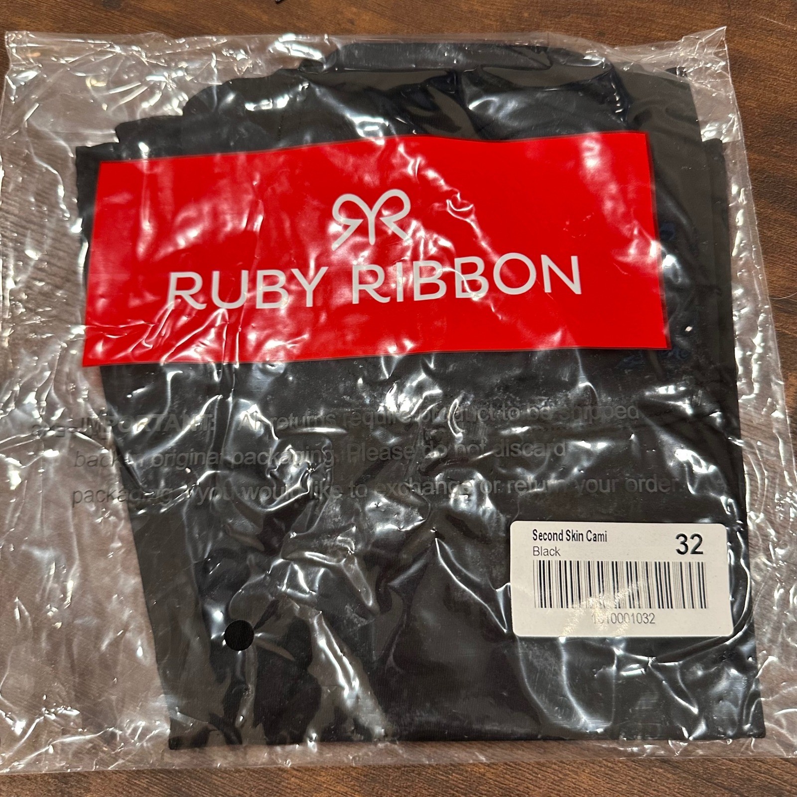NWT Ruby Ribbon Second Skin Cami Black Size 32 Shapewear Tank Top Sculpting