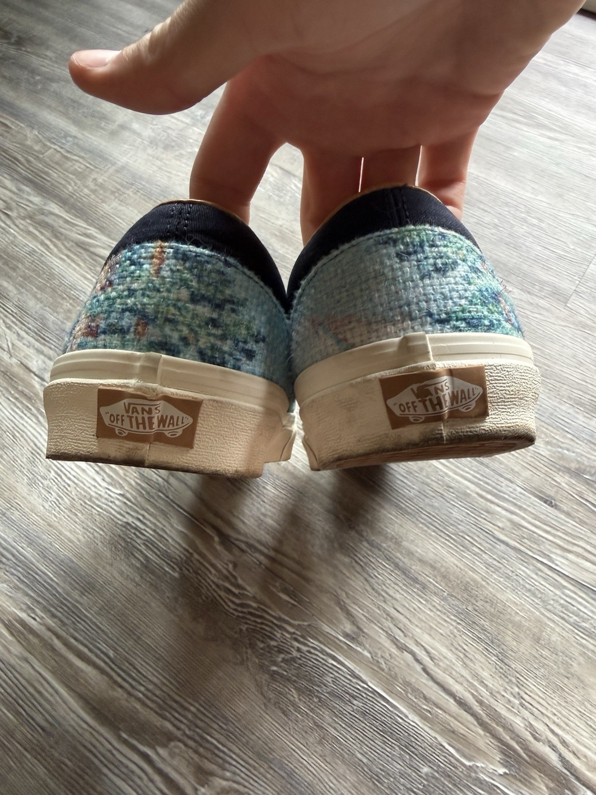 Vans Bear Forest Tapestry Slip On Shoes Mens Size 11.5 Skater Nature Sneakers