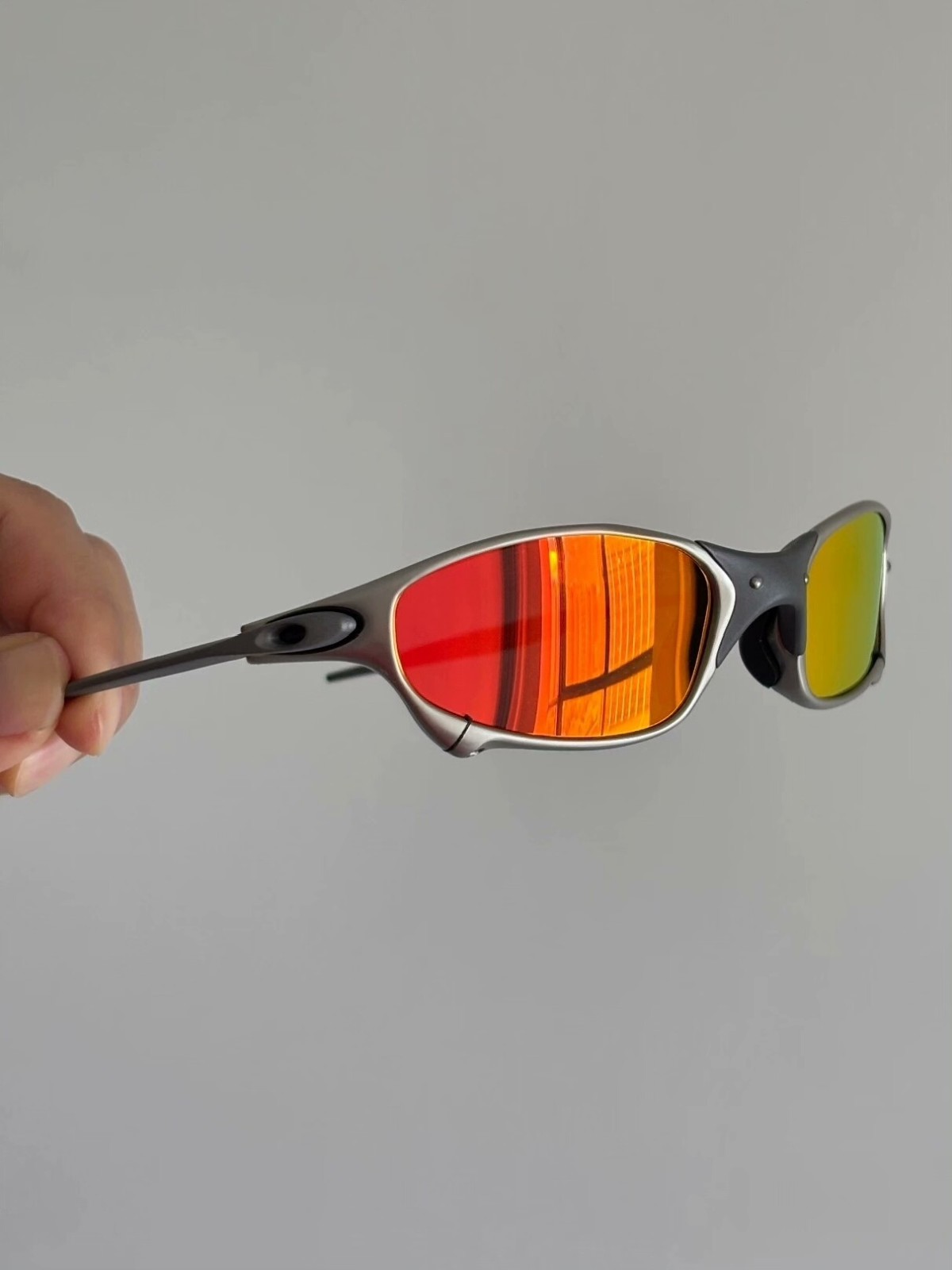Oakley X-Metal Juliet 1.0 Sunglasses Silver X Gray Frame/Ruby Lenses