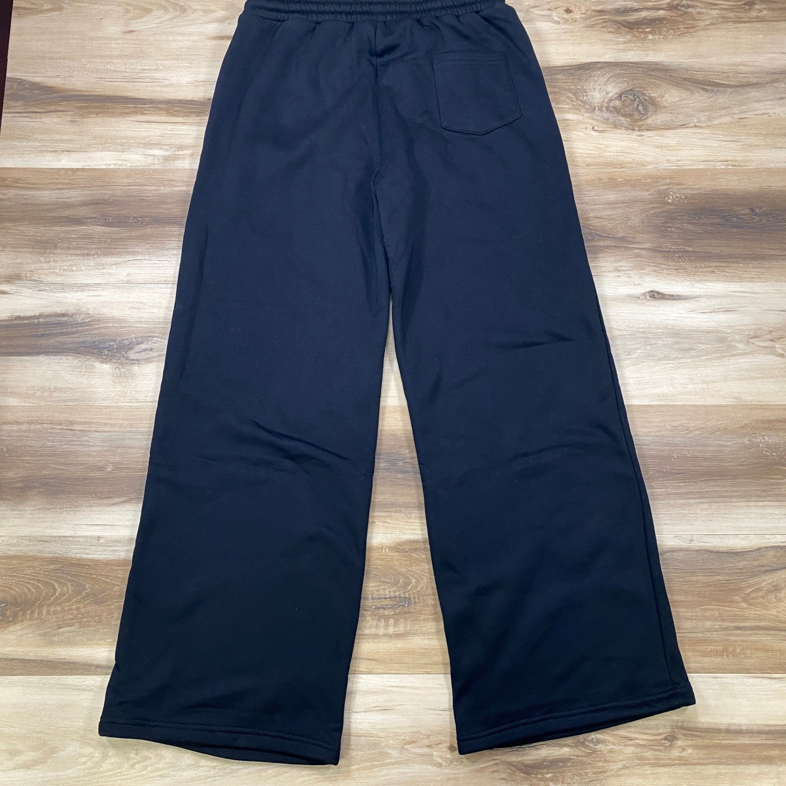 White Fox Sweatpants Womens XL Wide Leg Cotton Blend Relaxed Streetwear Black
