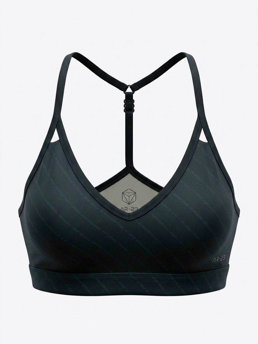 AR-33 Green Racerback Sports Bra Medium Support Wireless Adjustable Women’s M