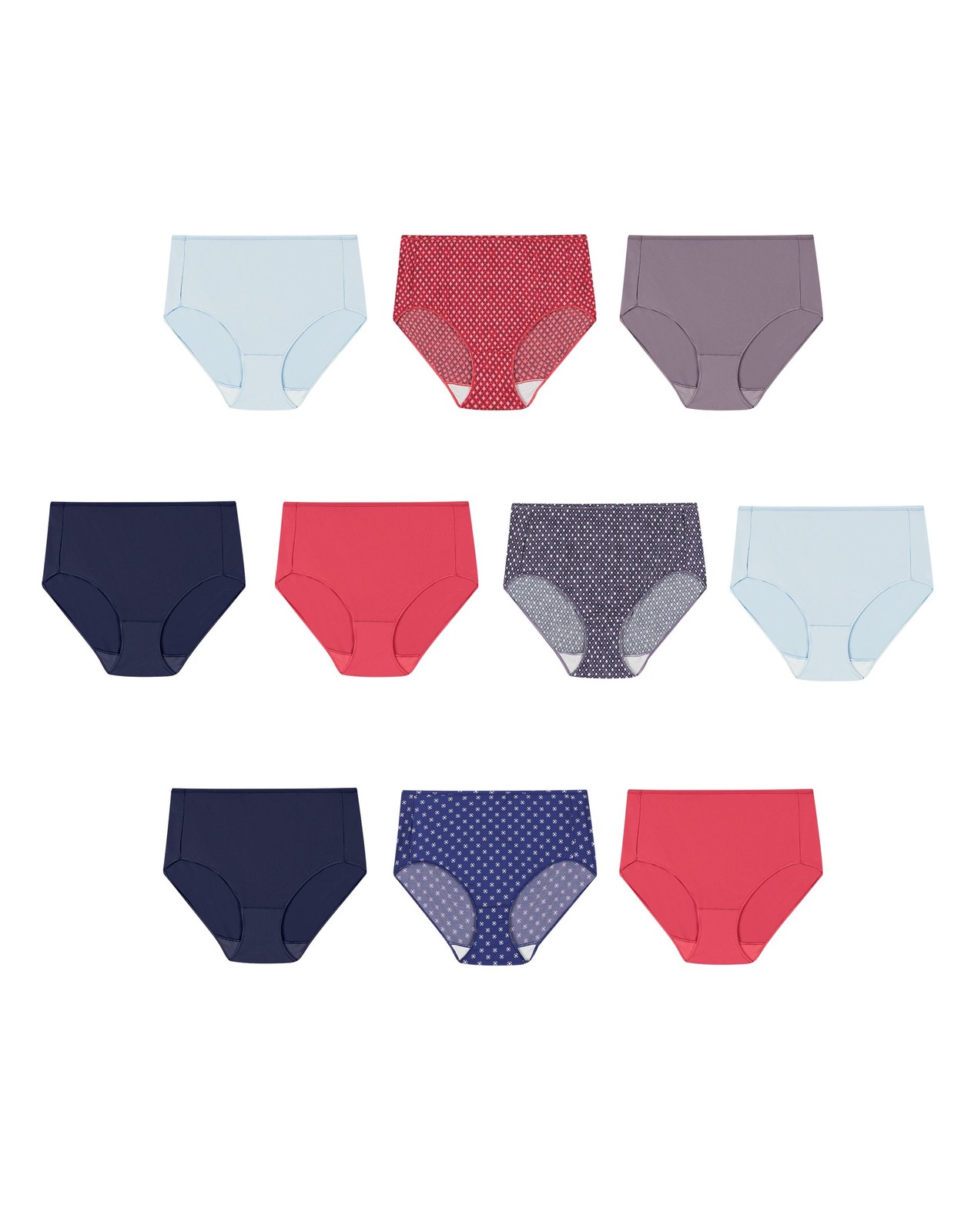 Hanes 10 Pack Briefs Underwear Women’s Microfiber Cool Comfort Panties Tag Free