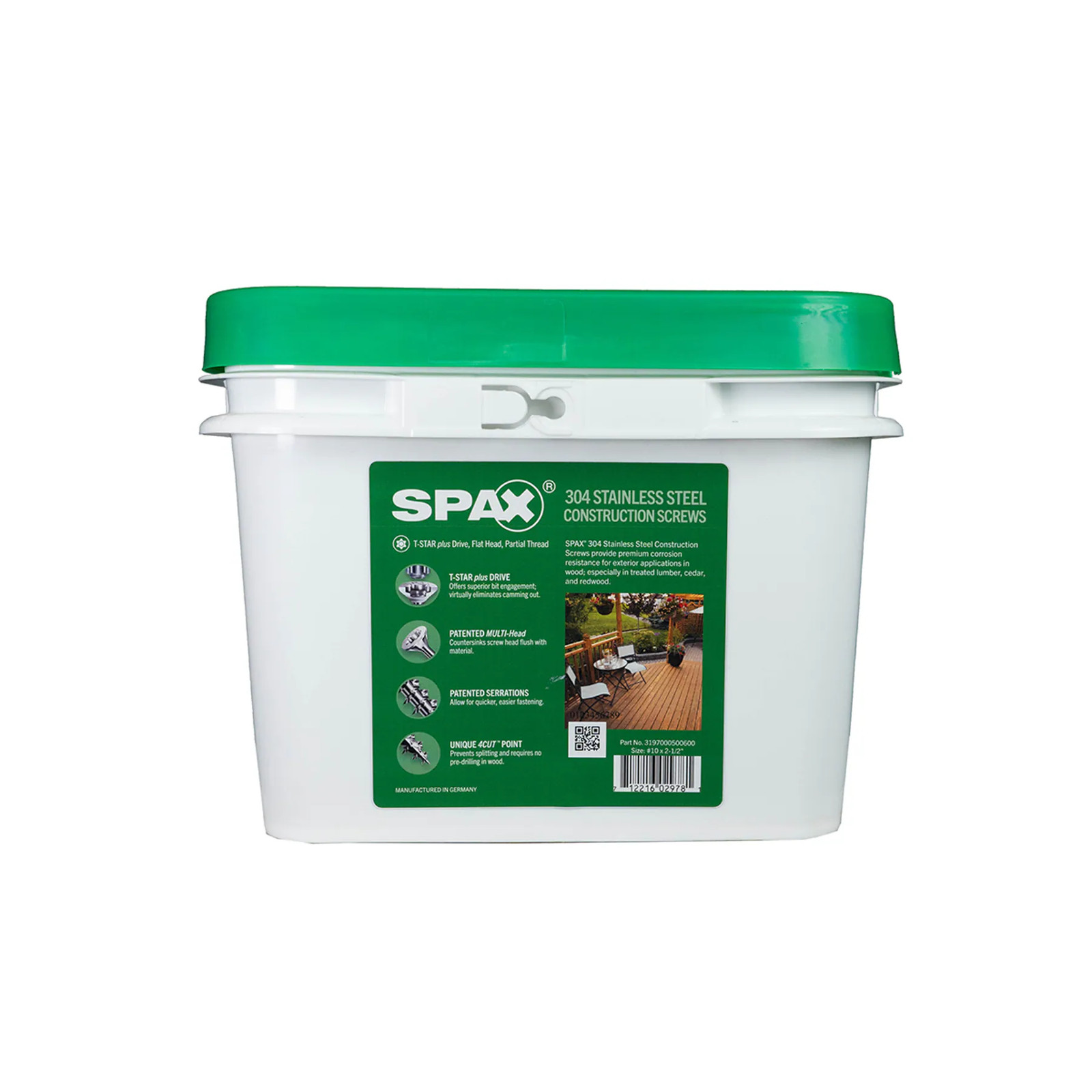 SPAX 304 Stainless Steel #10 x 2-1/2-in Stainless steel Exterior Construct|14865