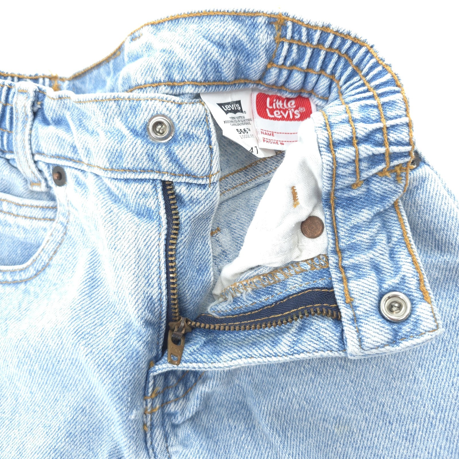 Vintage Little Levis 566 Loose Fit Jeans 4T Blue Light Wash Made In USA 90s