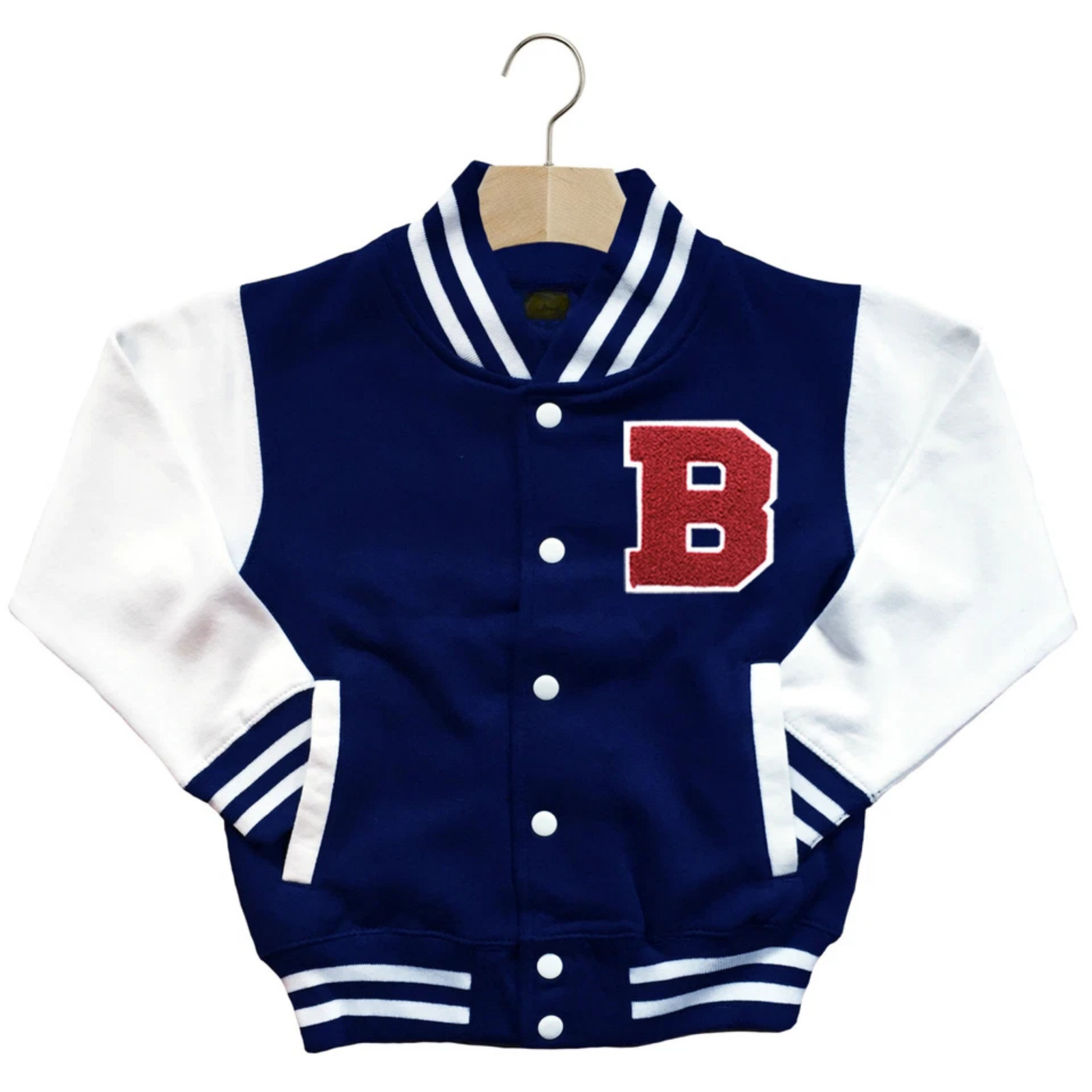 CLASSIC VARSITY BASEBALL JACKET UNISEX PERSONALIZED GENUINE US B COLLEGE LETTER