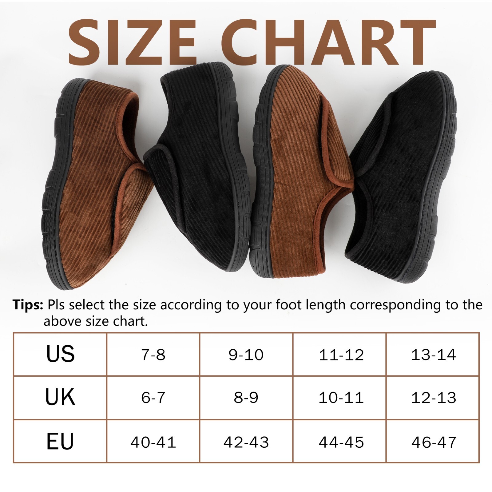 LARGERED Mens Diabetic Slippers Adjustable House Slipper Slip On House Shoes