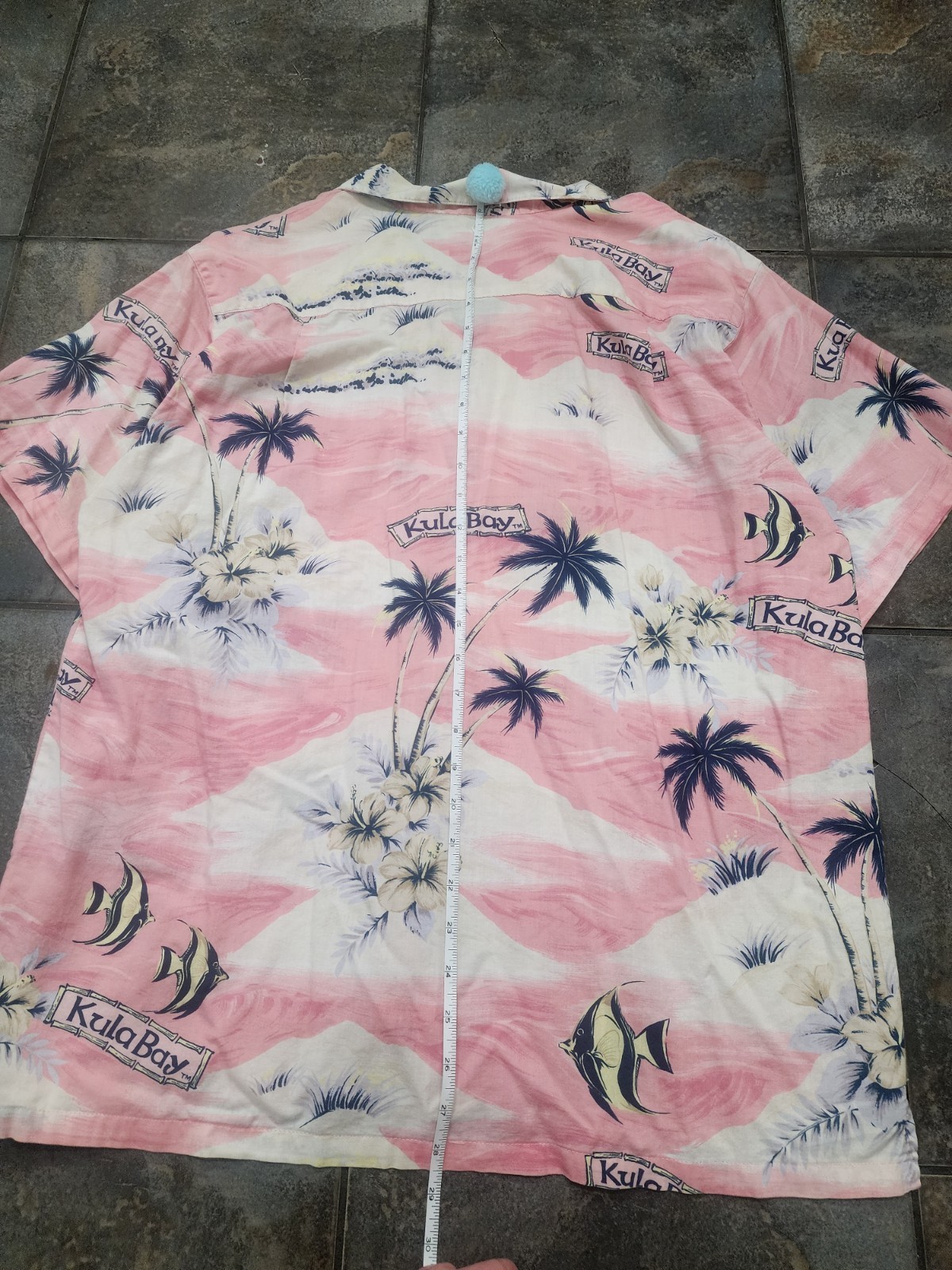 Vintage 90s Kula Bay Men’s Large Pink Tropical Floral Hawaiian Button Up Shirt
