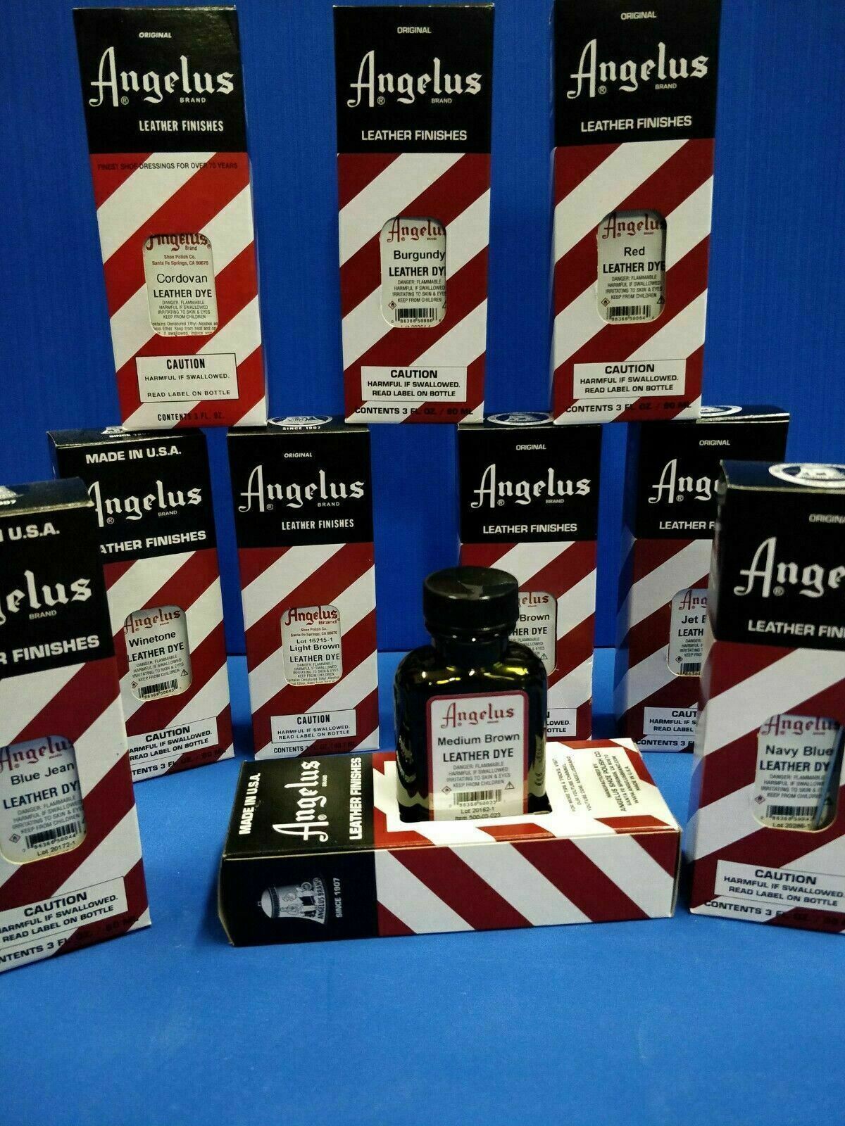 Angelus Leather Dye 3 oz. with Applicator for Shoes Boots Bags NEW Pic-A – Color