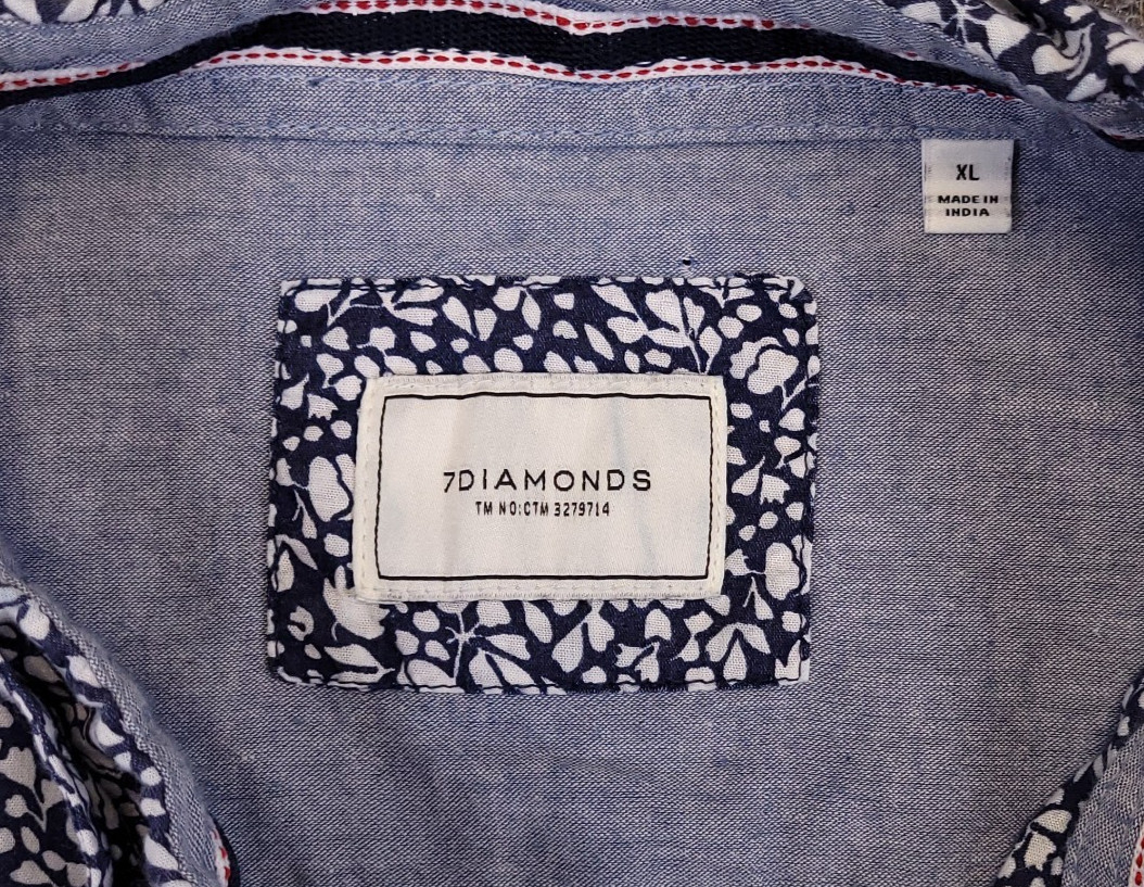 7D 7 Diamonds Renegade Parade Mens XL Abstract All Over Rayon Blend Button Down