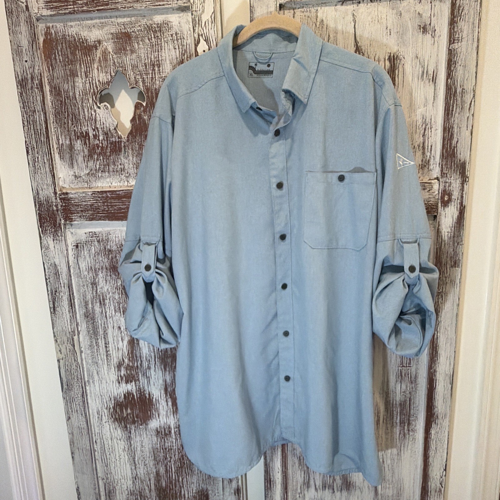 Fish Hippie🌟Men SZ~XL Performance Outdoor Button/Roll~Tab Long~Sleeve Shirt💥