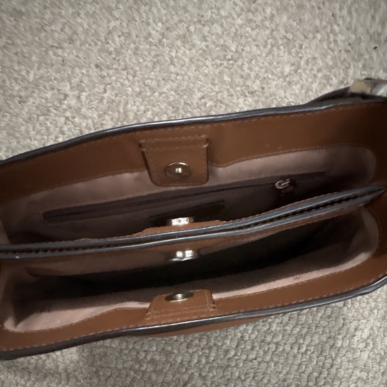 kate spade new york Brown Pebbled Small Shoulder Bag Detachable Strap Pockets