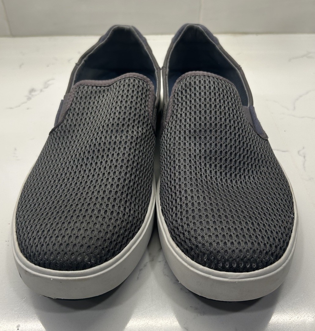 Olukai Lae’ahi Slip On Sneakers Shoes Mens 9.5M Grey Gray Mesh Casual Pavement