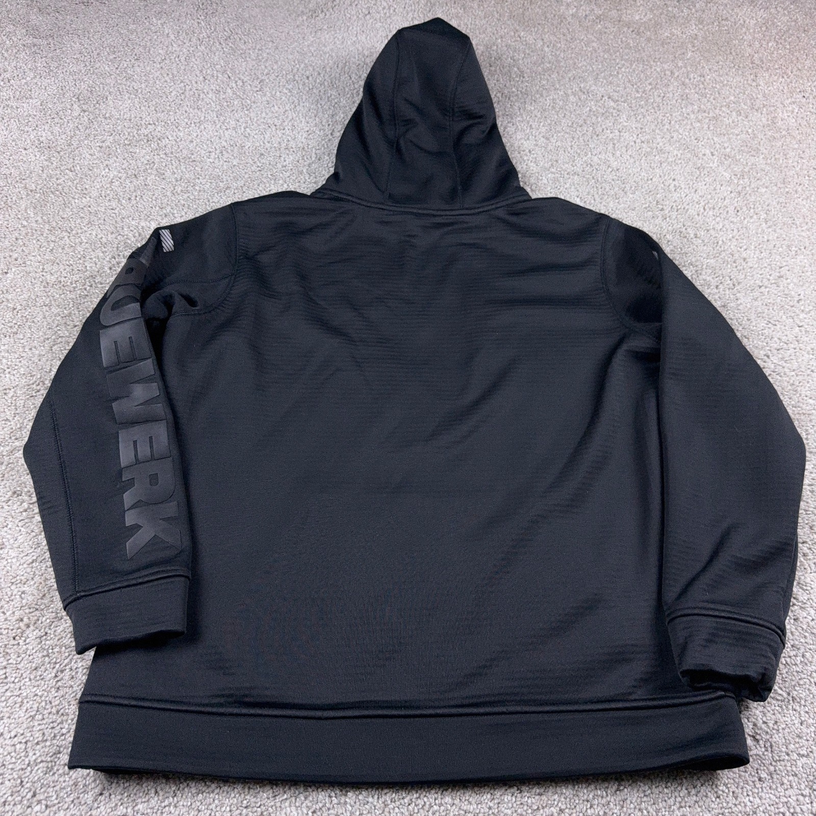 Truewerk Hoodie Mens Medium Black Micro Fleece Pullover Durable Workwear Grid