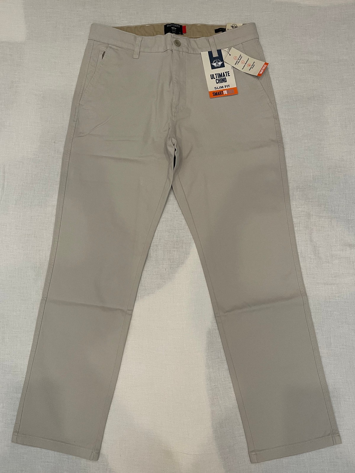 Mens Dockers Ultimate Chino Slim Fit Pants Light Grey Smart 360 Flex 32, 33, 36