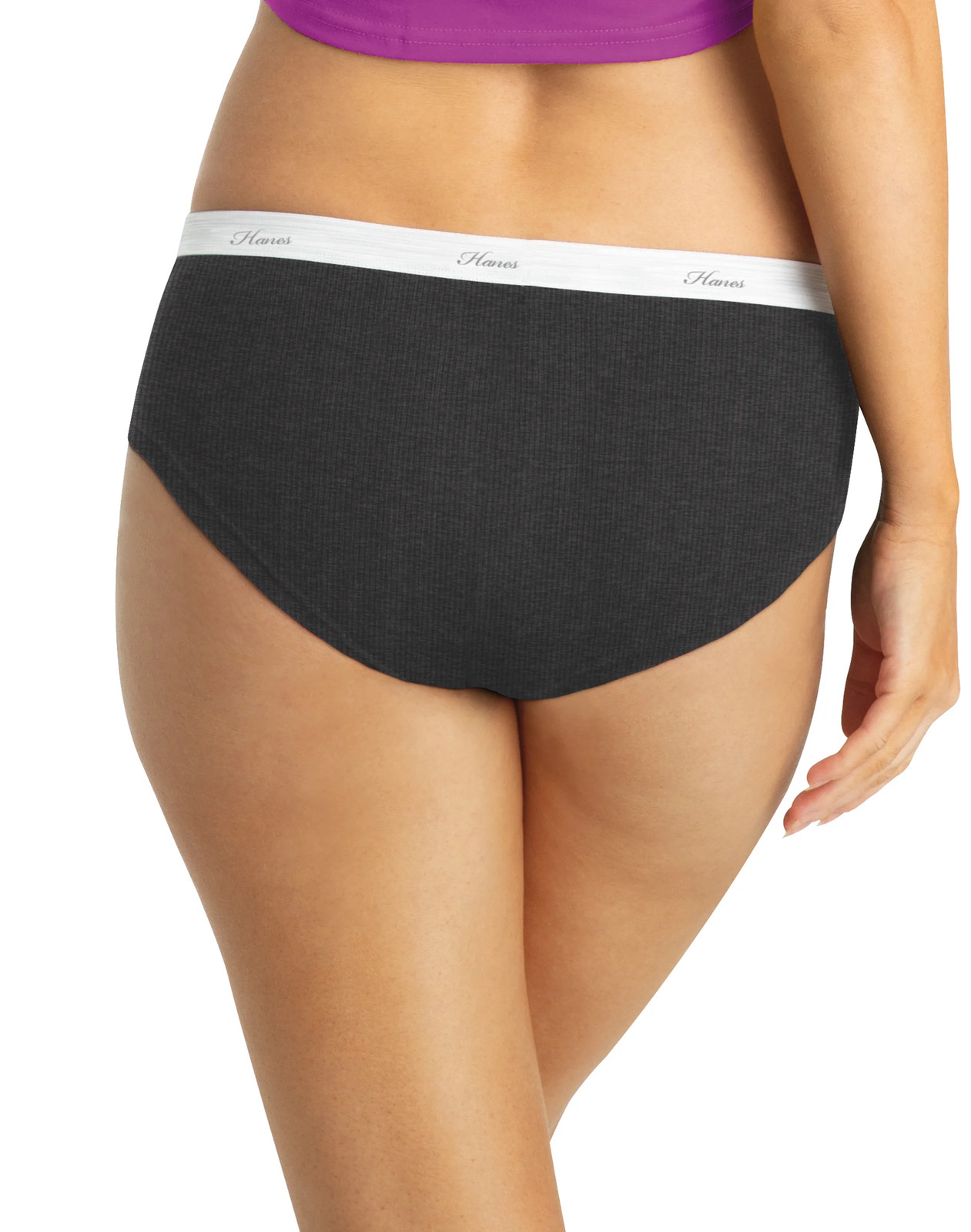 Hanes 6-Pack Hipsters Women Ribbed Cotton Panties Cool Comfort Underwear Assort
