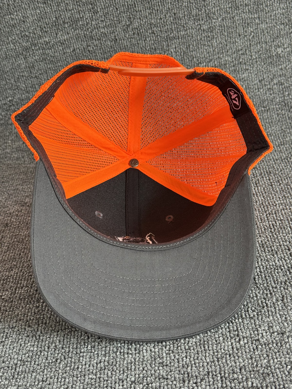 47 Brand Pittsburgh Pirates Trucker Hat Snapback Mesh Cap Grey Orange One Size
