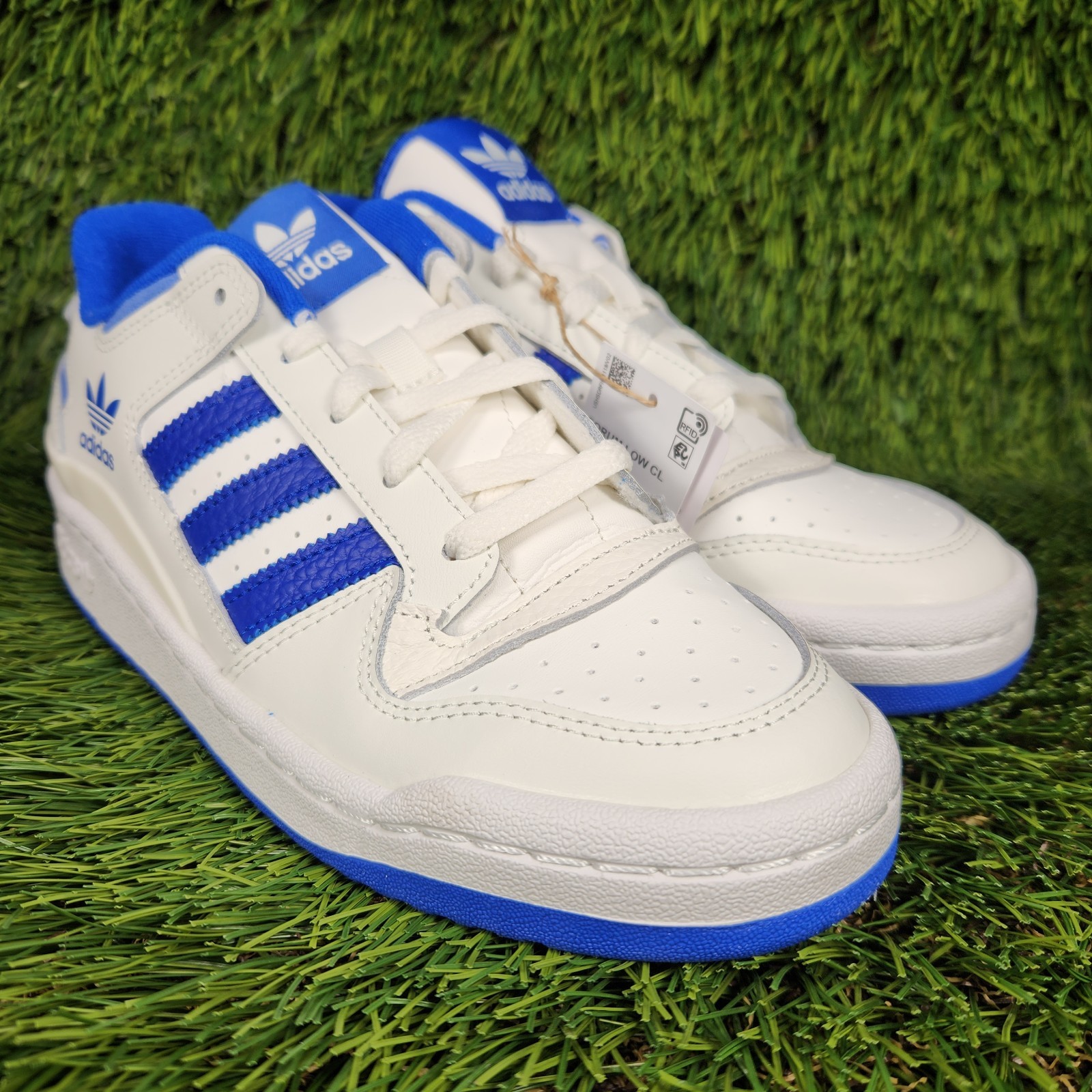 Adidas Forum Low CL Mens 8.5, Womens 9.5 White Royal Blue Sneaker IH7829 Classic