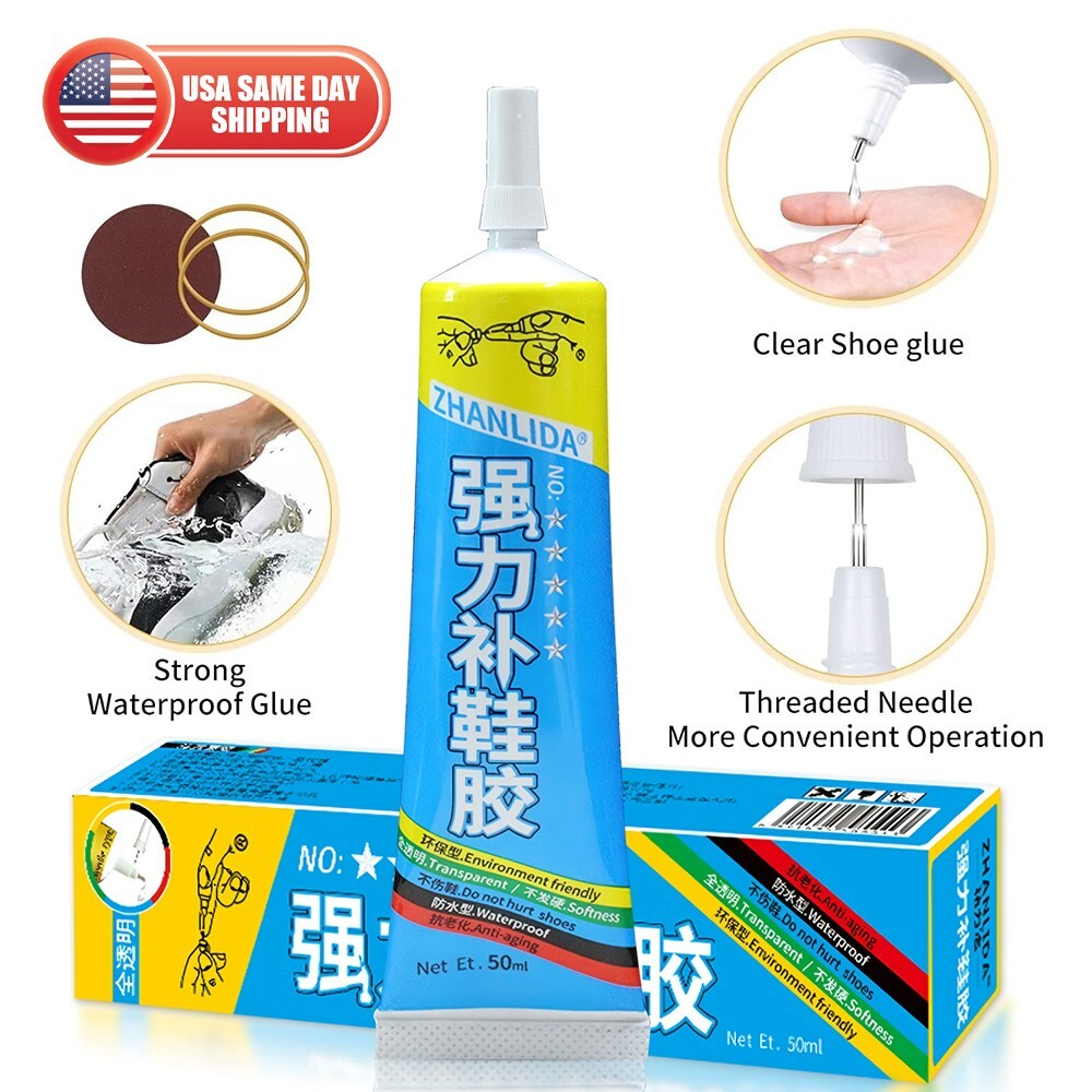 Repair Fix Shoes Clear Glue Adhesive Leather Vinyl Rubber Cork Canvas Bag Boots