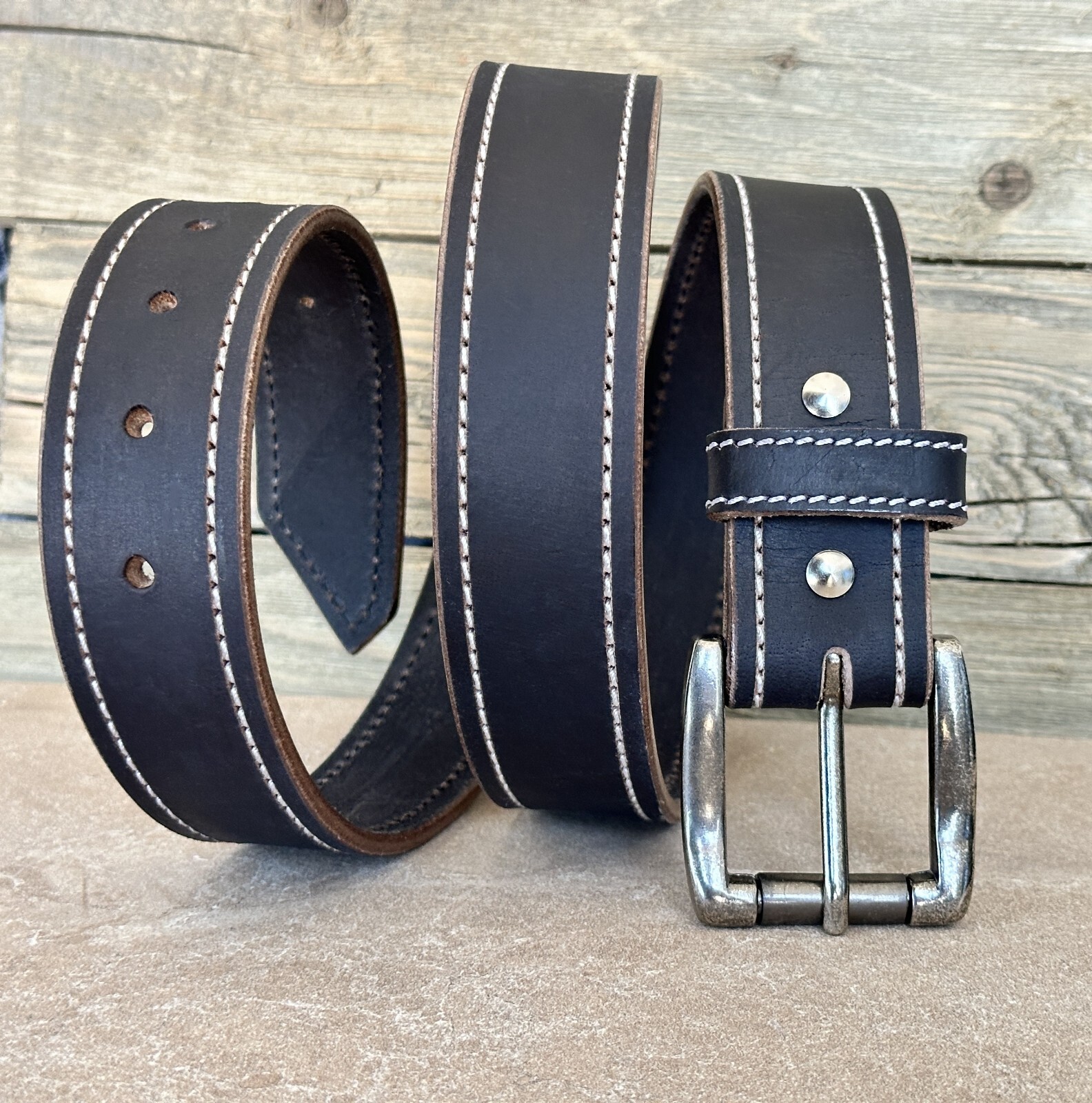 Genuine Leather Men’s Belt Heavy Duty Thick With Removable Buckle Work Belt
