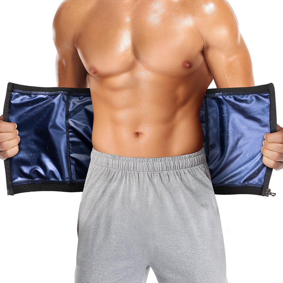 Mens Waist Trainer Abdomen Reducer Sauna Body Shaper Sweat Trimmer Belly Belt