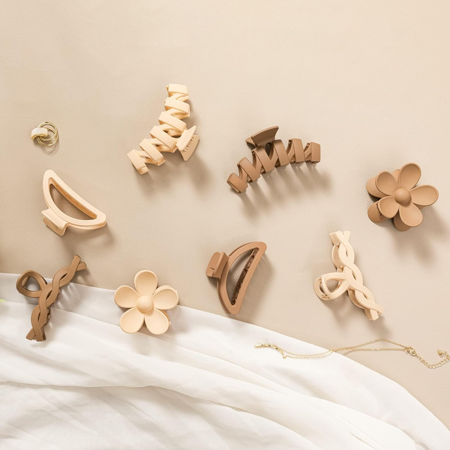 8PCS Hair Clips for Women, Flower Claw Clips for Thick Hair, Non-Slip Hair Acces