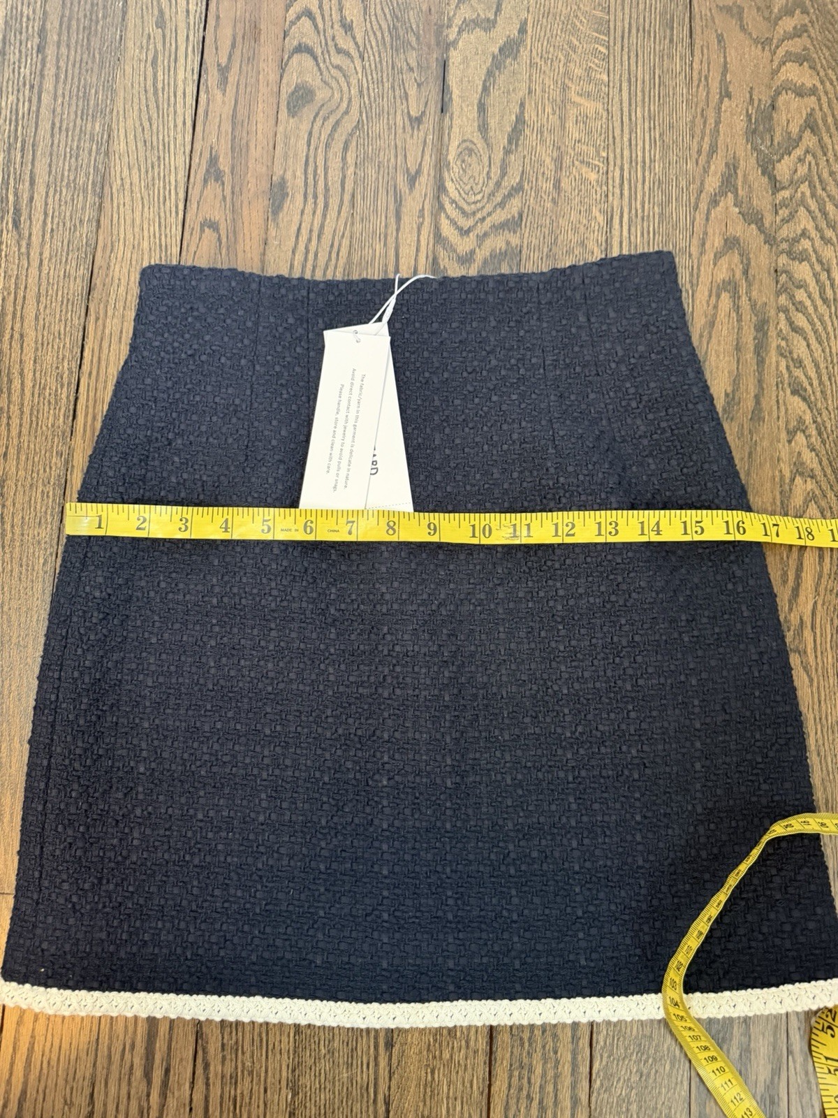 Veronica Beard Roman Mini Navy Blue Cotton Blend tweed Skirt Lined Sz 2 NWT $348