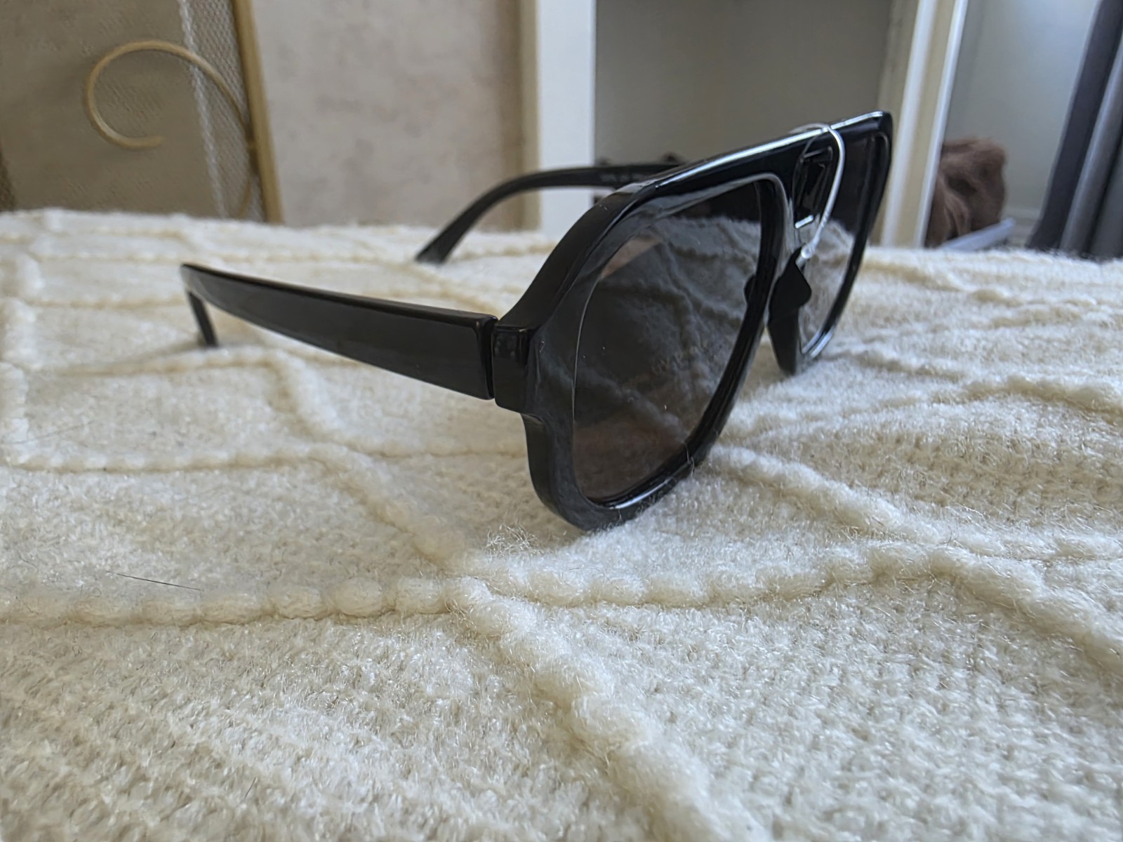 Rampage Women’s Oversized Square Sunglasses Black Plastic Brown Tinted 100% UV