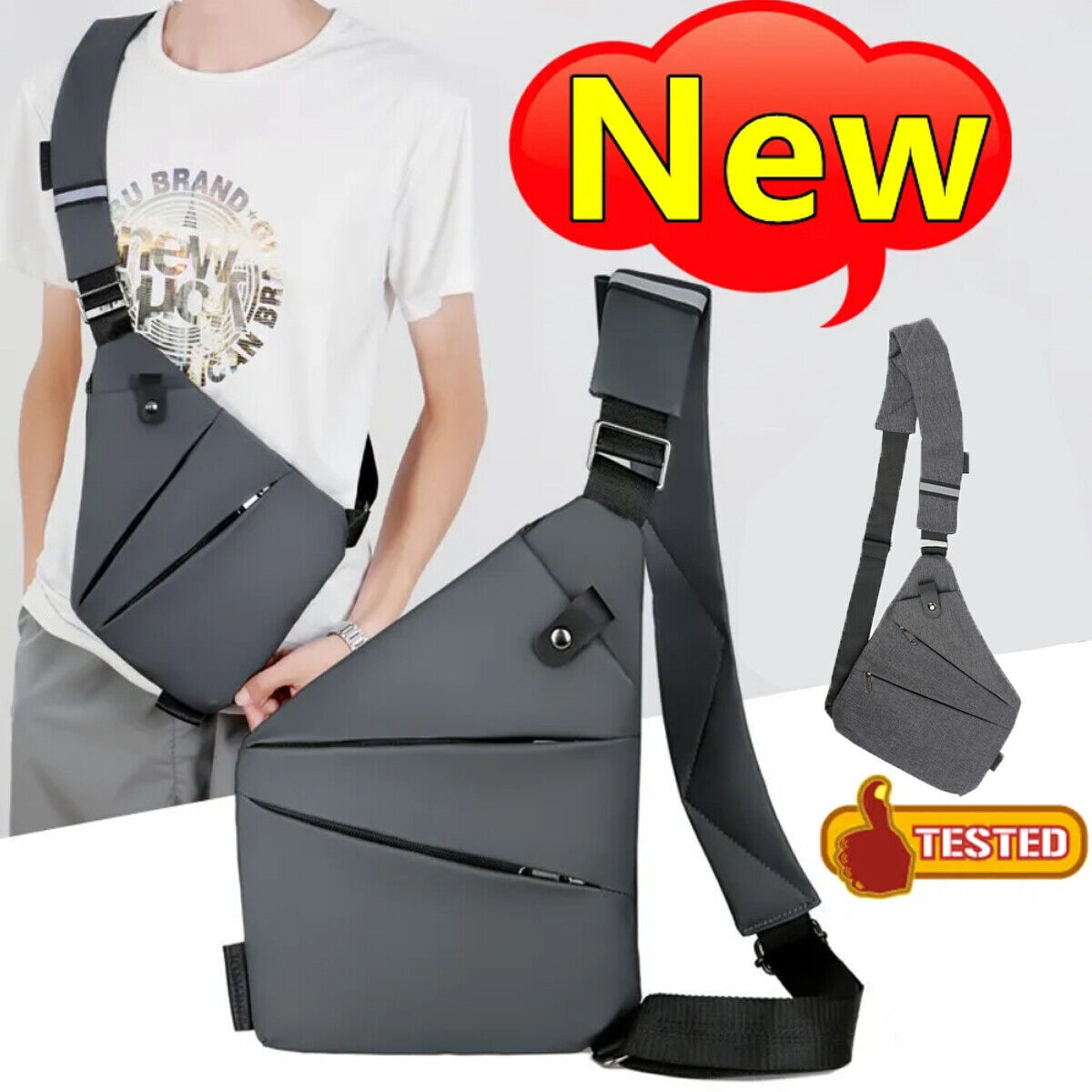 Waterproof Personal Shoulder Anti Theft Pocket Bag Men Travel Casual Chest Pack