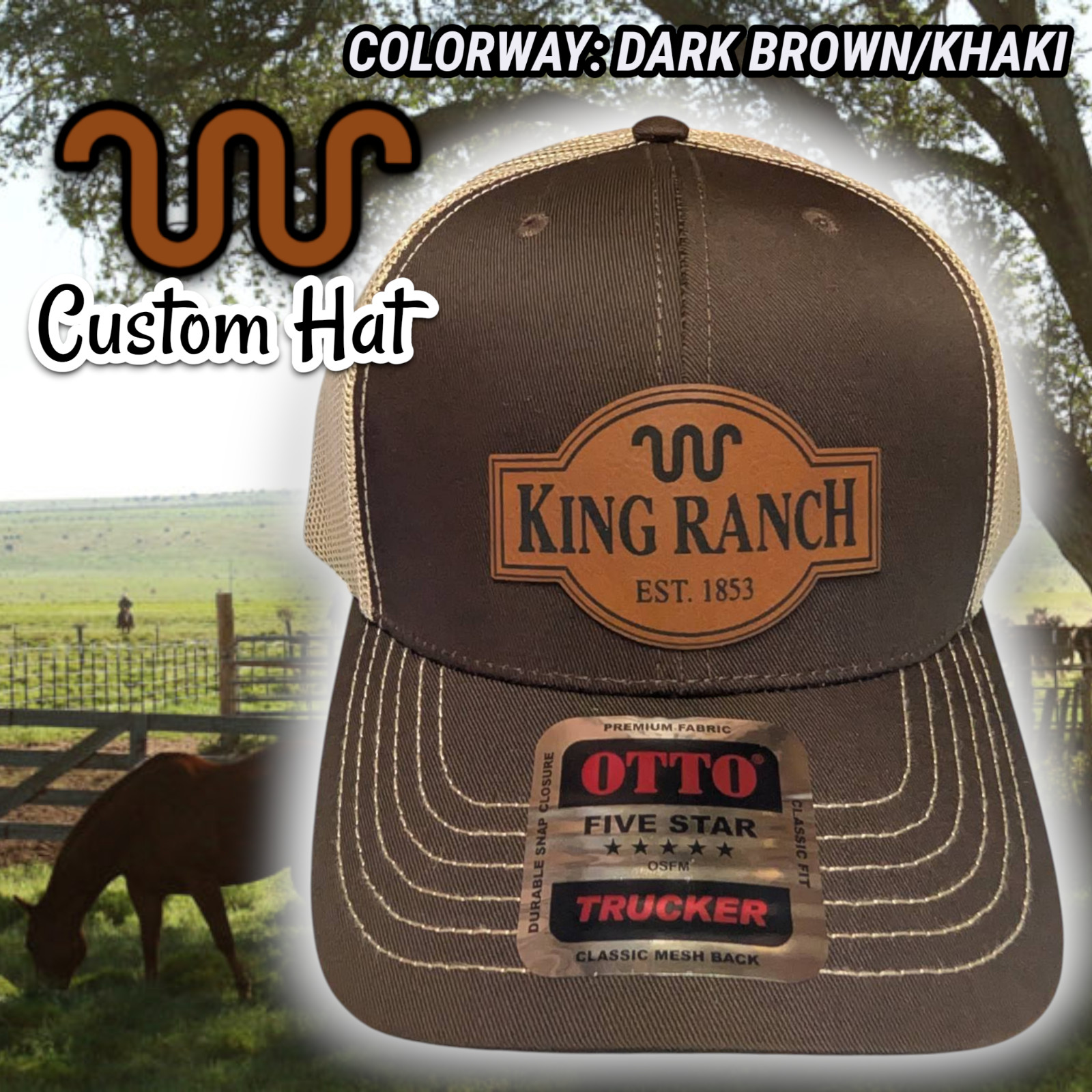 Trucker Hat Baseball Cap Snapback King Ranch Western Style 34 Color Choices