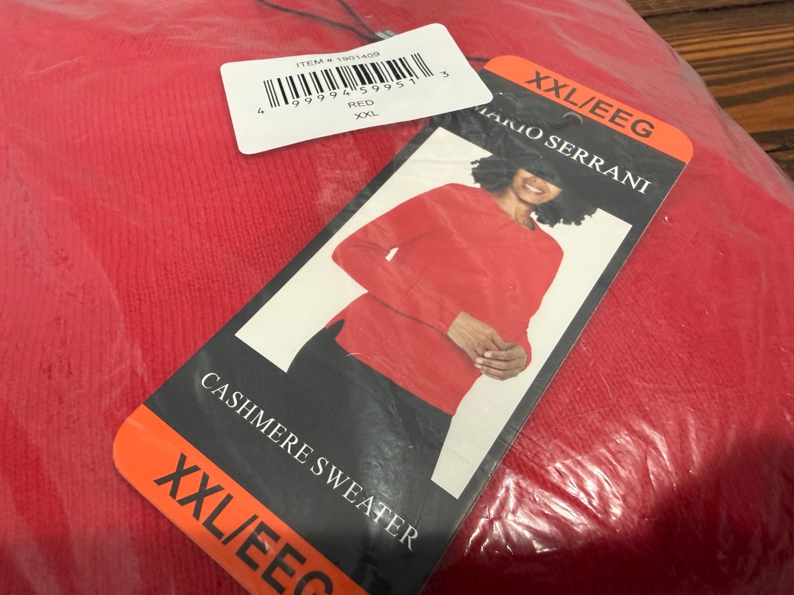 Mario Serrani Women’s Cashmere Sweater, Red, Size XXL