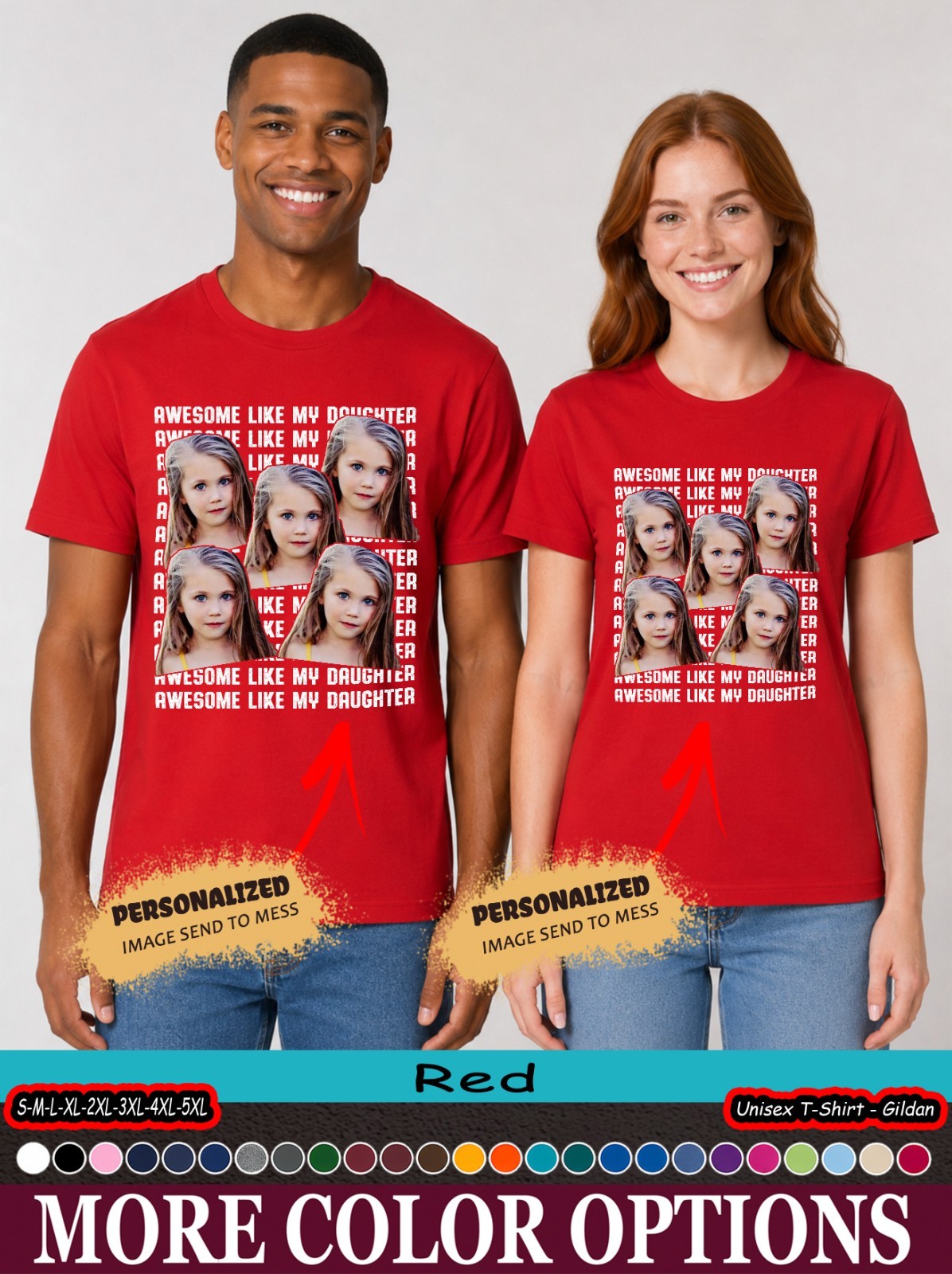 Custom Photo Awesome Like My Daughter Vintage Style Shirt, Dad Family Gift