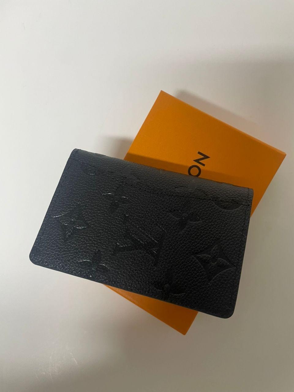 Louis Vuitton (LV) Pocket Organizer Black Monogram Shadow W/Bag & Box