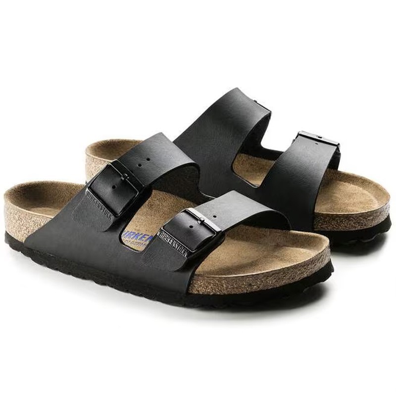 Birkenstock Arizona Birko-Flor Black Leather Unisex Sandals Select Size