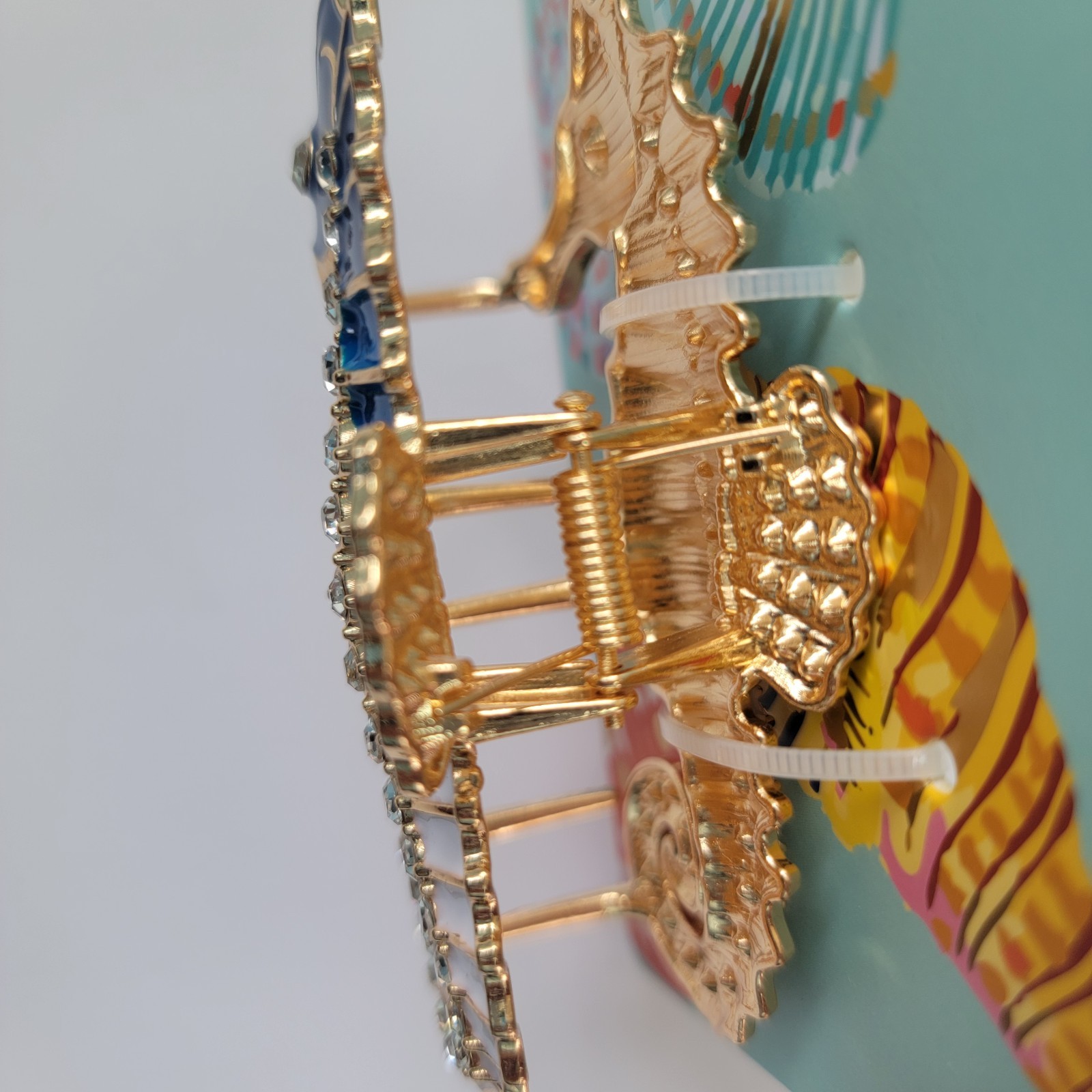 Piper K Coastal Seahorse Rhinestones Gold Metallic Hair Clip Nautical Beach Sea