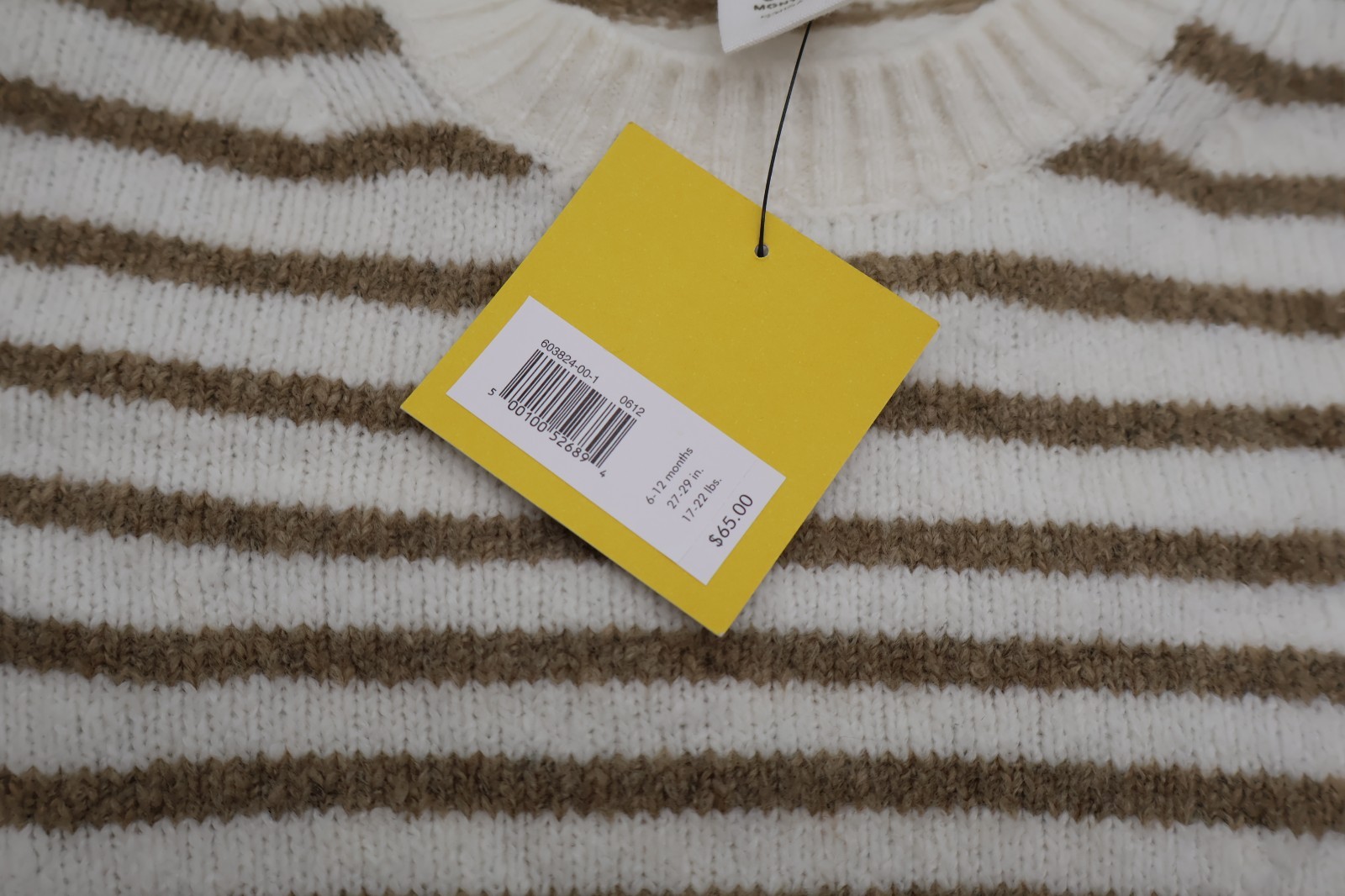 Banana Republic Baby Organic Cotton Cashmere Striped Sweater 6-12 Months NWT