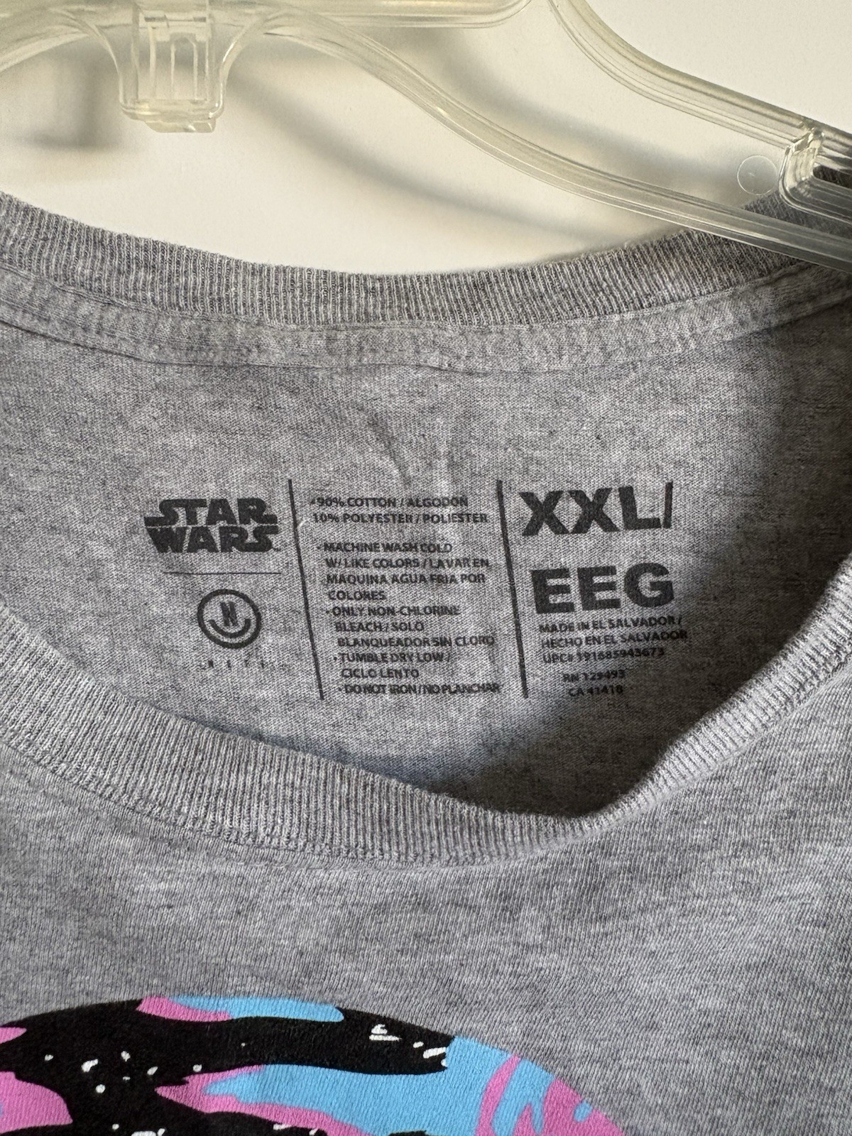 Neff x Star Wars Men’s XXL Baby Yoda Mandalorian Graphic T-Shirt Heather Gray